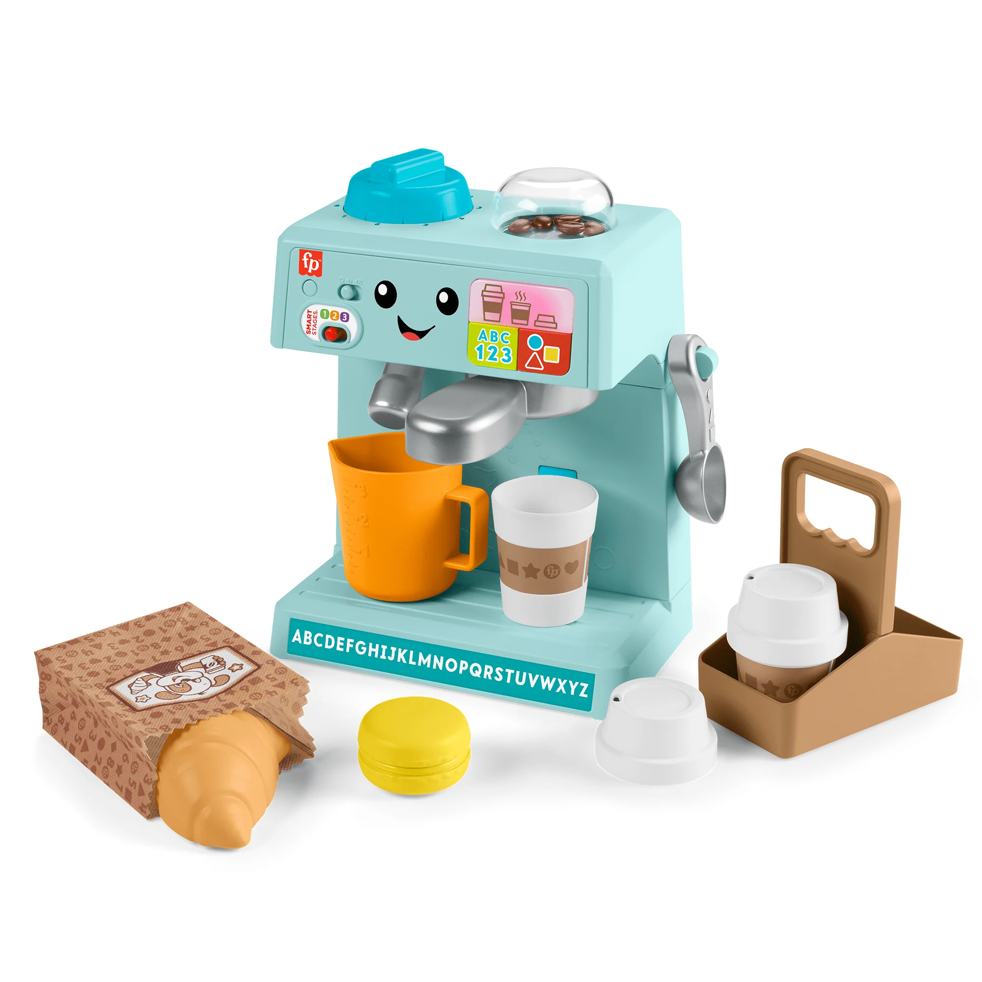 Fisher-Price Laugh & Learn Learn & Serve Coffee Caf�� Toddler Electronic Toy, 10 Play Pieces, Multilanguage Version