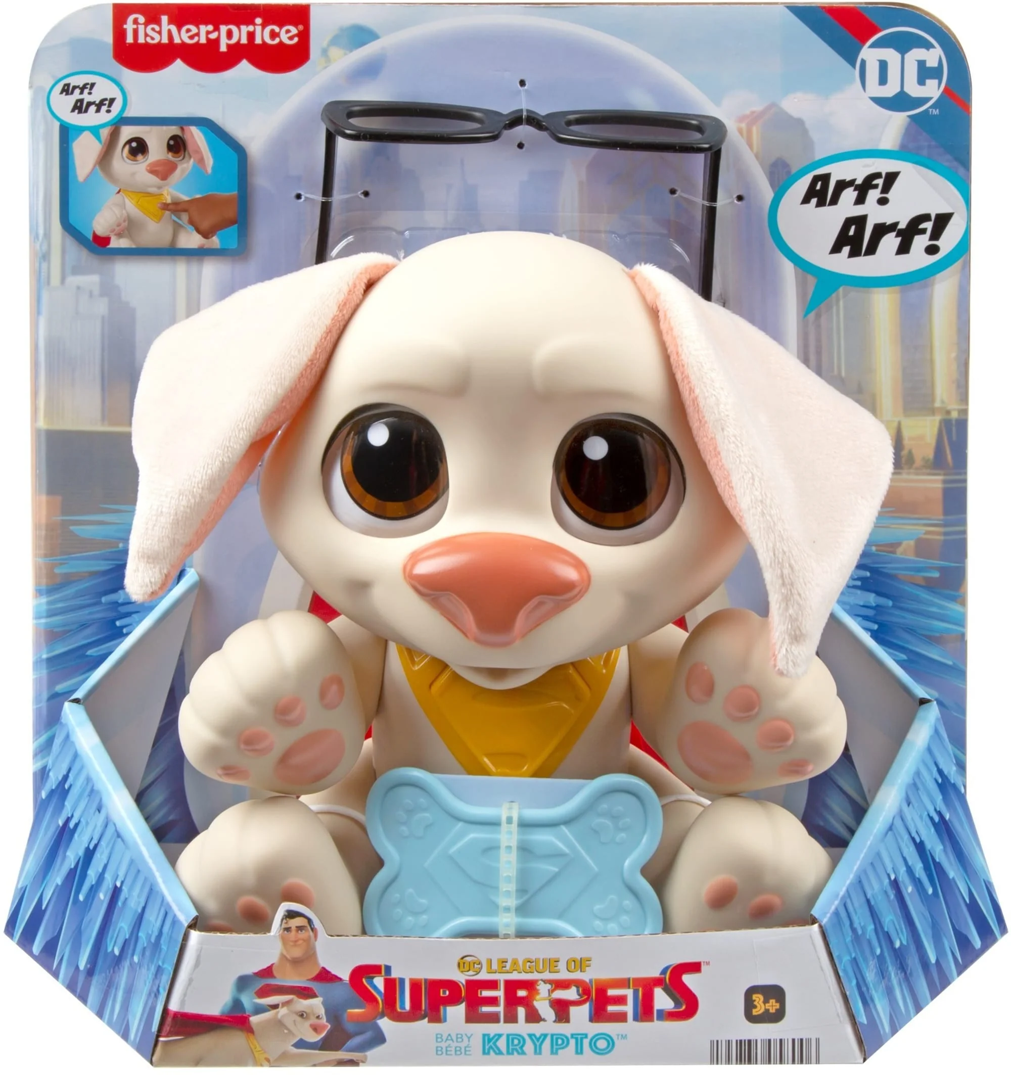 Fisher-Price DC League Of Super-Pets Baby Krypto Doll With Music Sounds & 2 Accessories