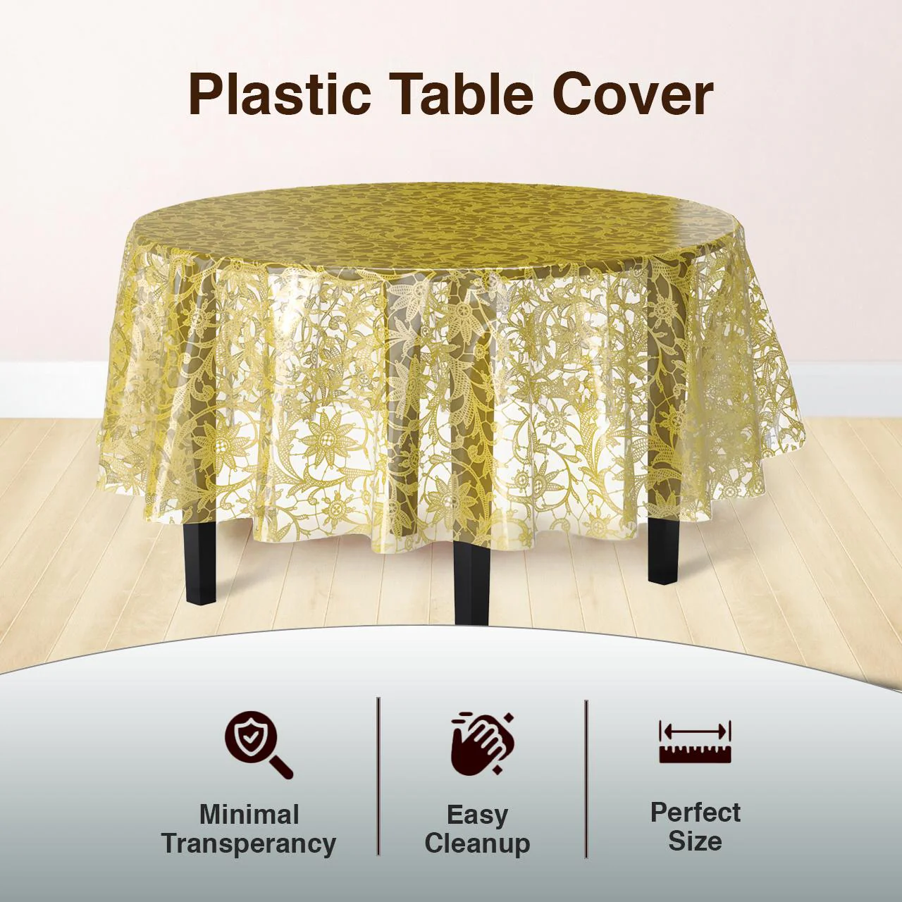 Round Gold Lace Table Cover