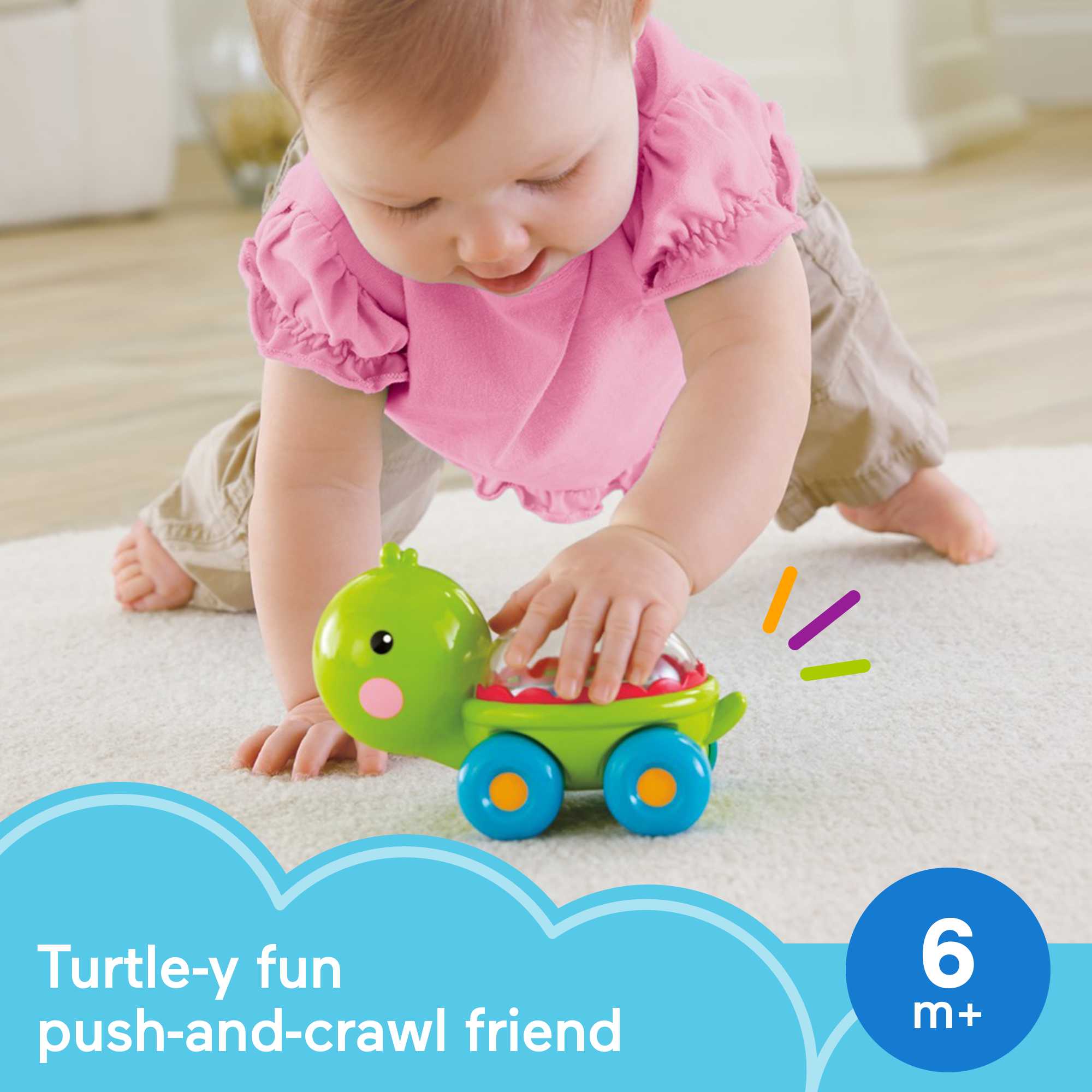 Fisher-Price Poppity Pop Turtle Push-Along Vehicle