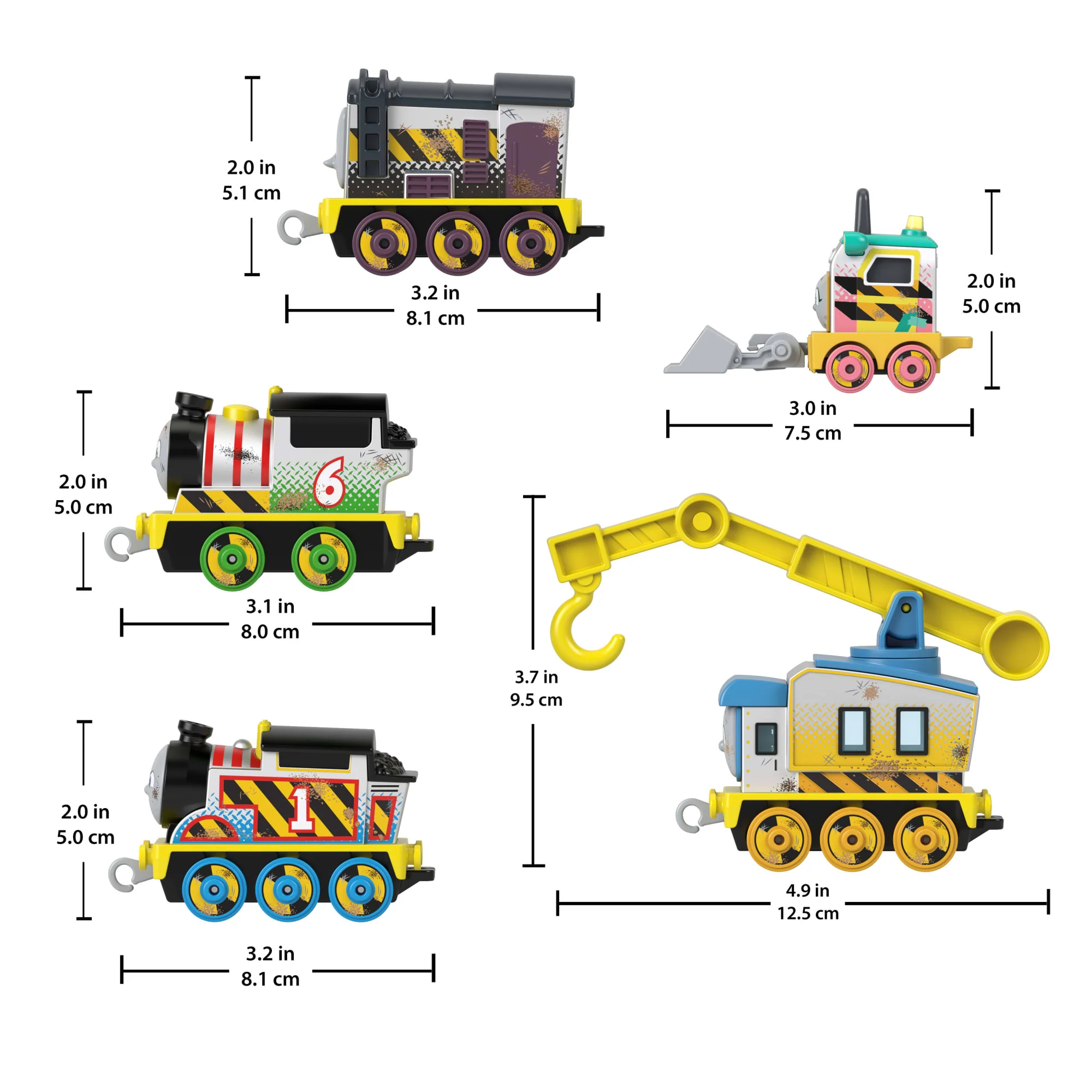 Thomas & Friends Construction Crew 5-Piece Diecast Metal Toy Train & Vehicle Set