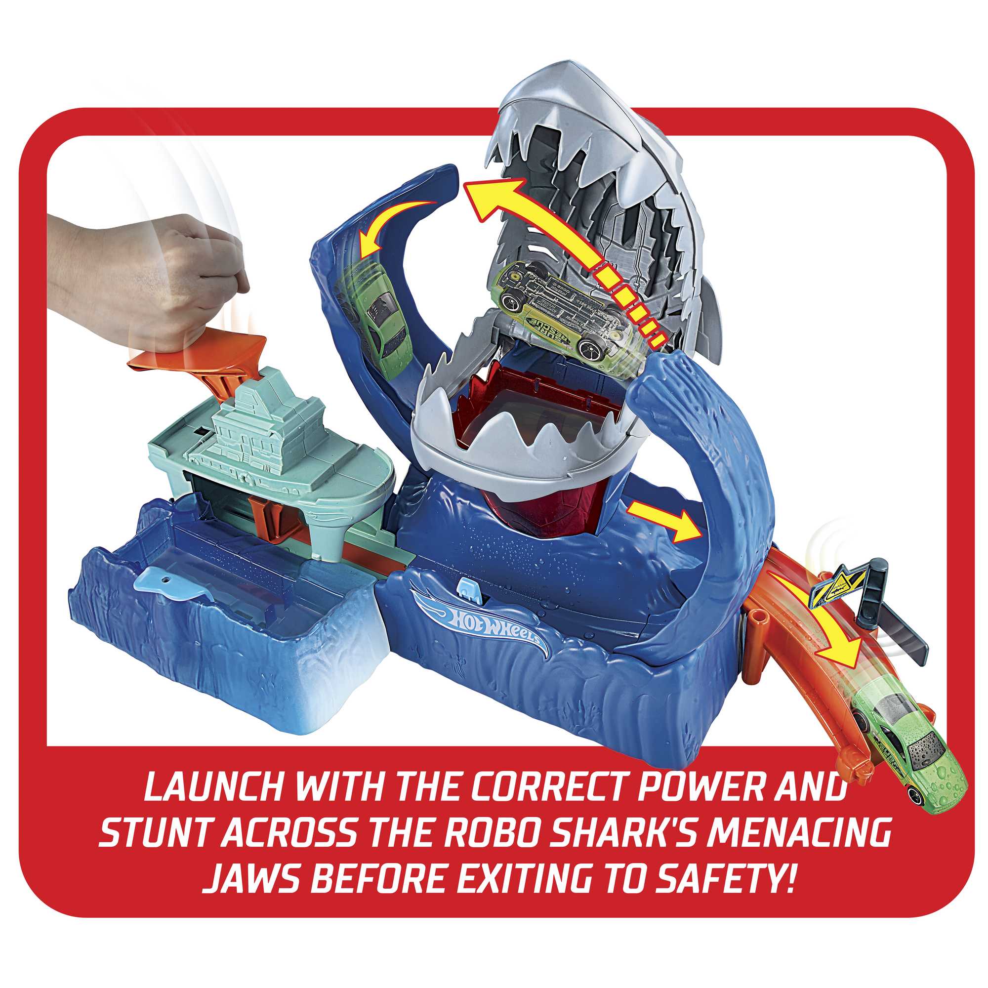 Hot Wheels City Color Changing Robot Shark Playset, Kids Ages 3 And Older