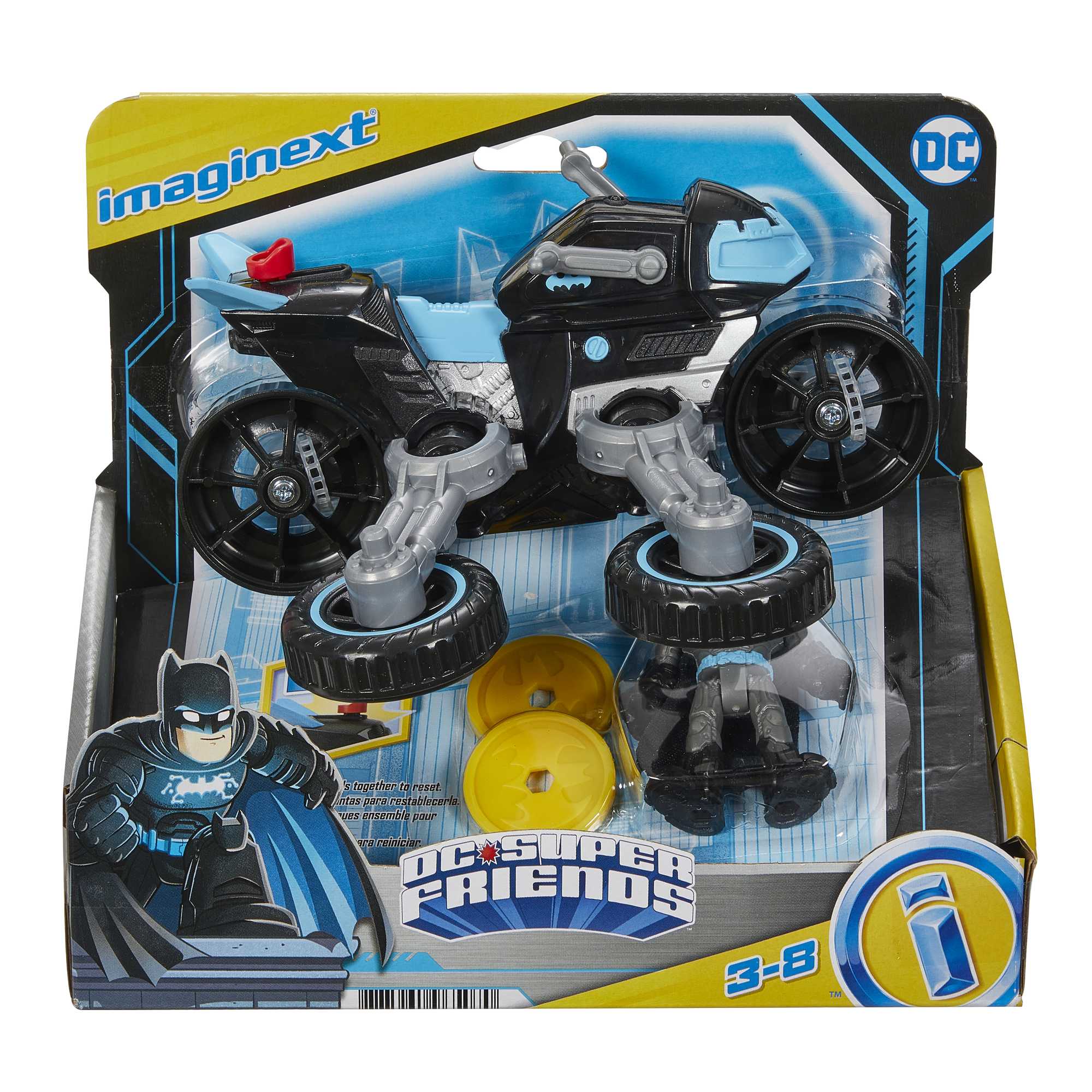 Imaginext DC Super Friends Batman Figure And Bat-Tech Batcycle Transforming Toy Motorcycle