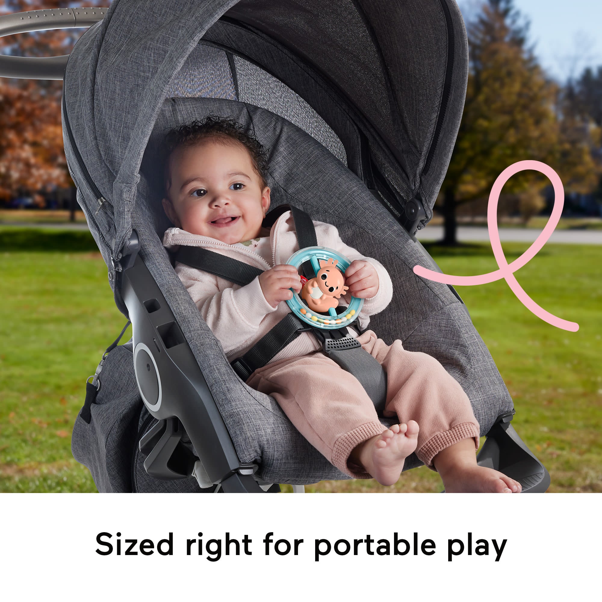 Fisher Price Shake & Spin Axolotl Rattle Baby Toy With Fine Motor Activity For Newborns