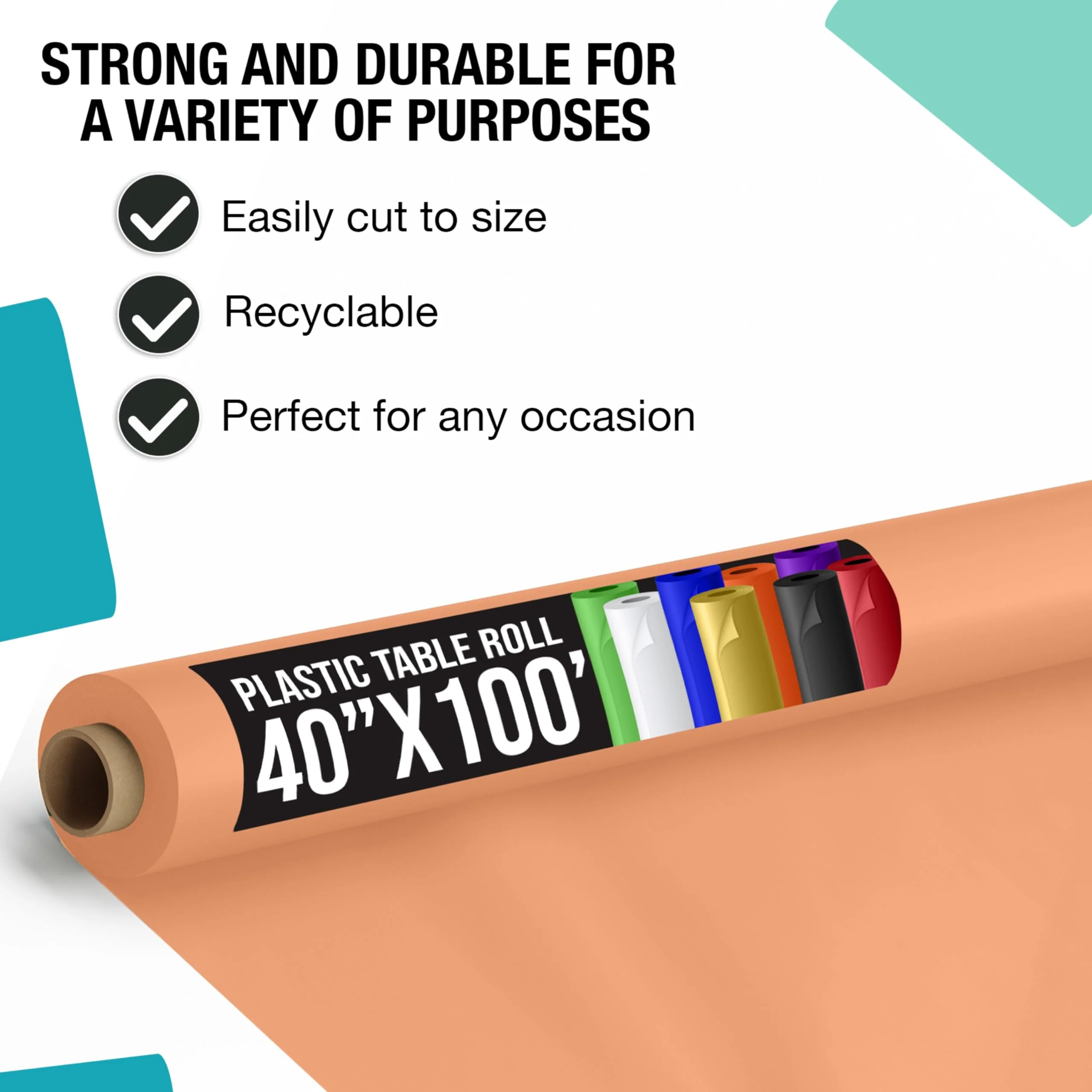 40 In. x 100 Ft. Peach Table Roll