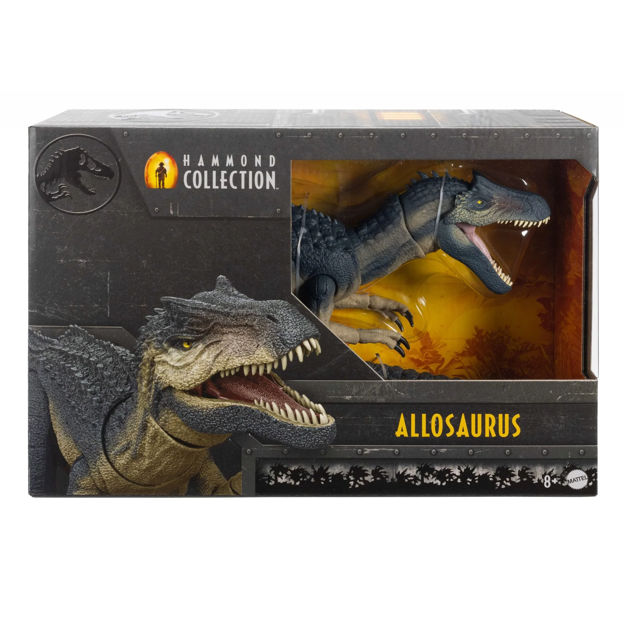 Jurassic World Hammond Collection Allosaurus Dinosaur Action Figure With Glass Eyes, Wired Tail