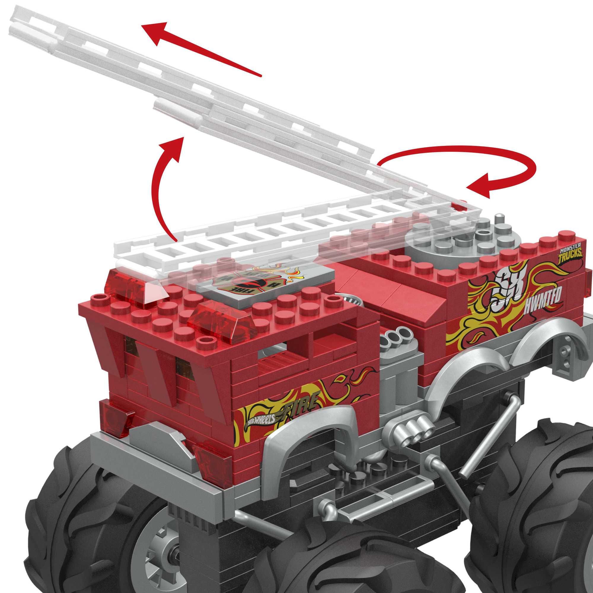 MEGA Hot Wheels 5-Alarm Fire Truck Monster Truck Building Set With 1 Figure (284 Pieces)