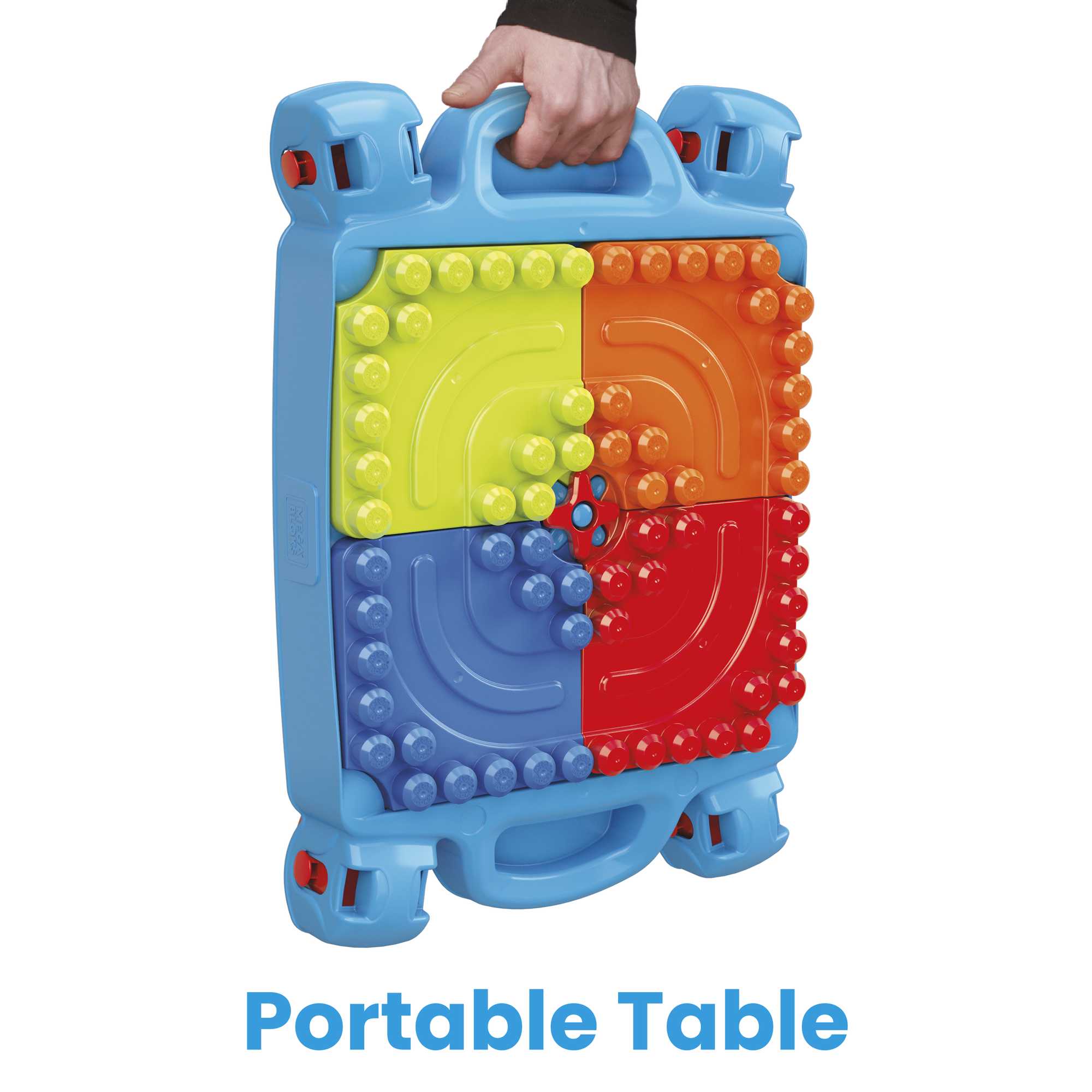 MEGA BLOKS Toy Blocks Blue Build N Learn Table With Storage (30 Pieces) For Toddler