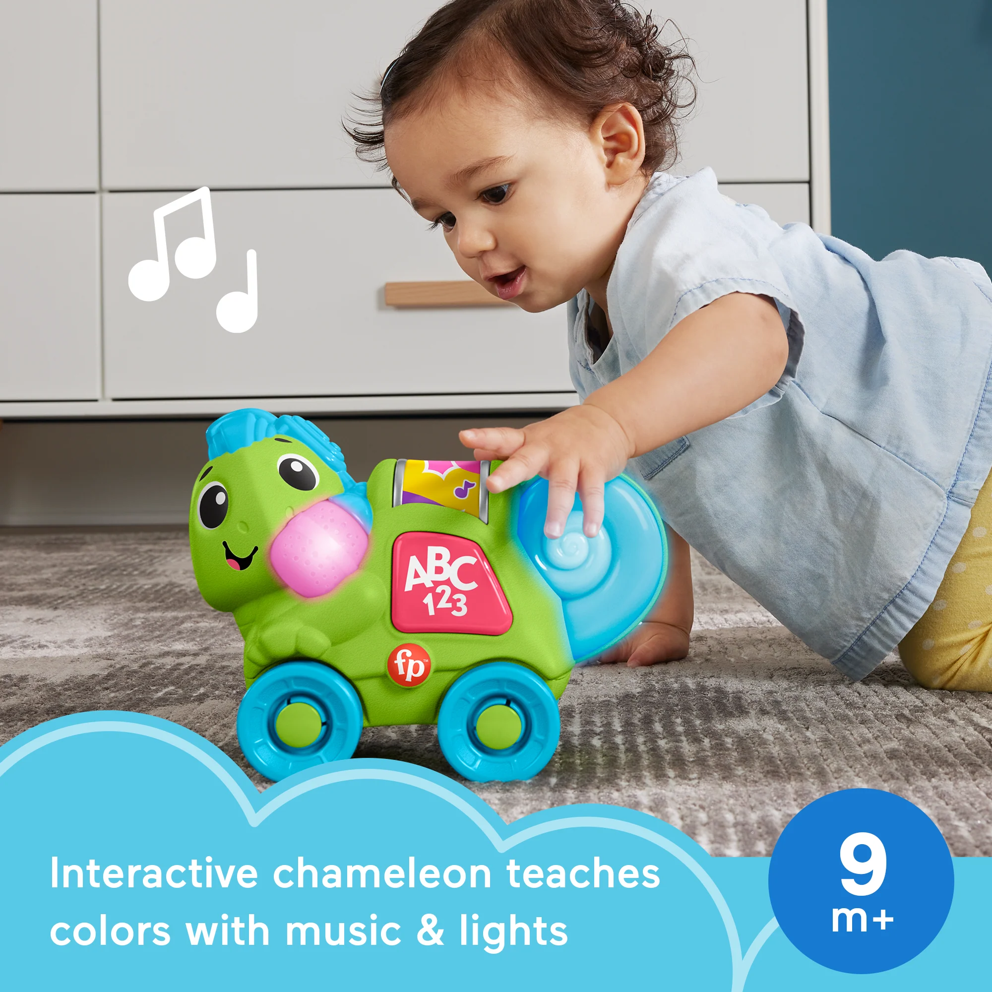 Fisher-Price Link Squad Crawl ��n Colors Chameleon Baby Learning Toy With Music & Lights