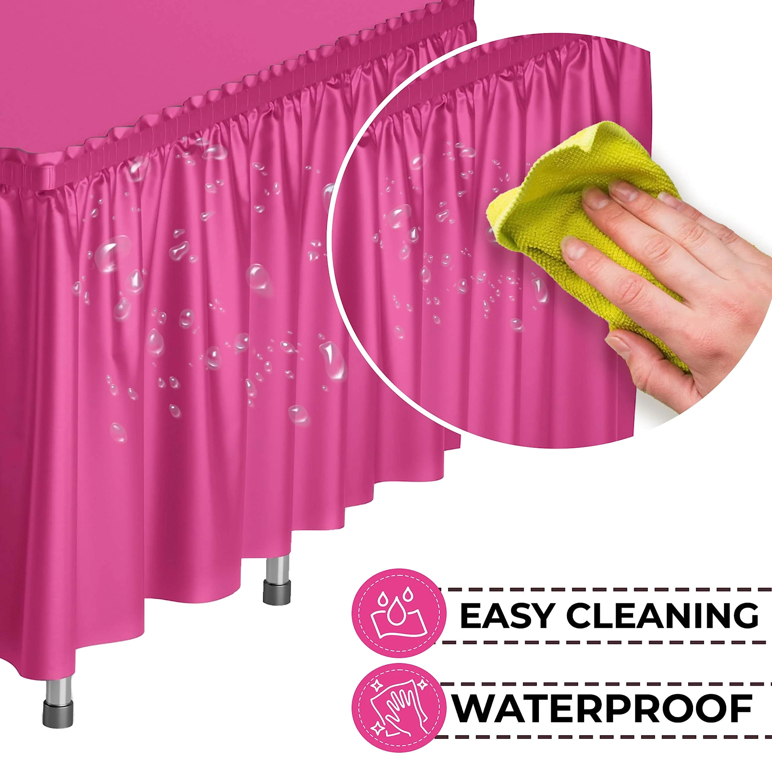 Hot Pink Plastic Table Skirt