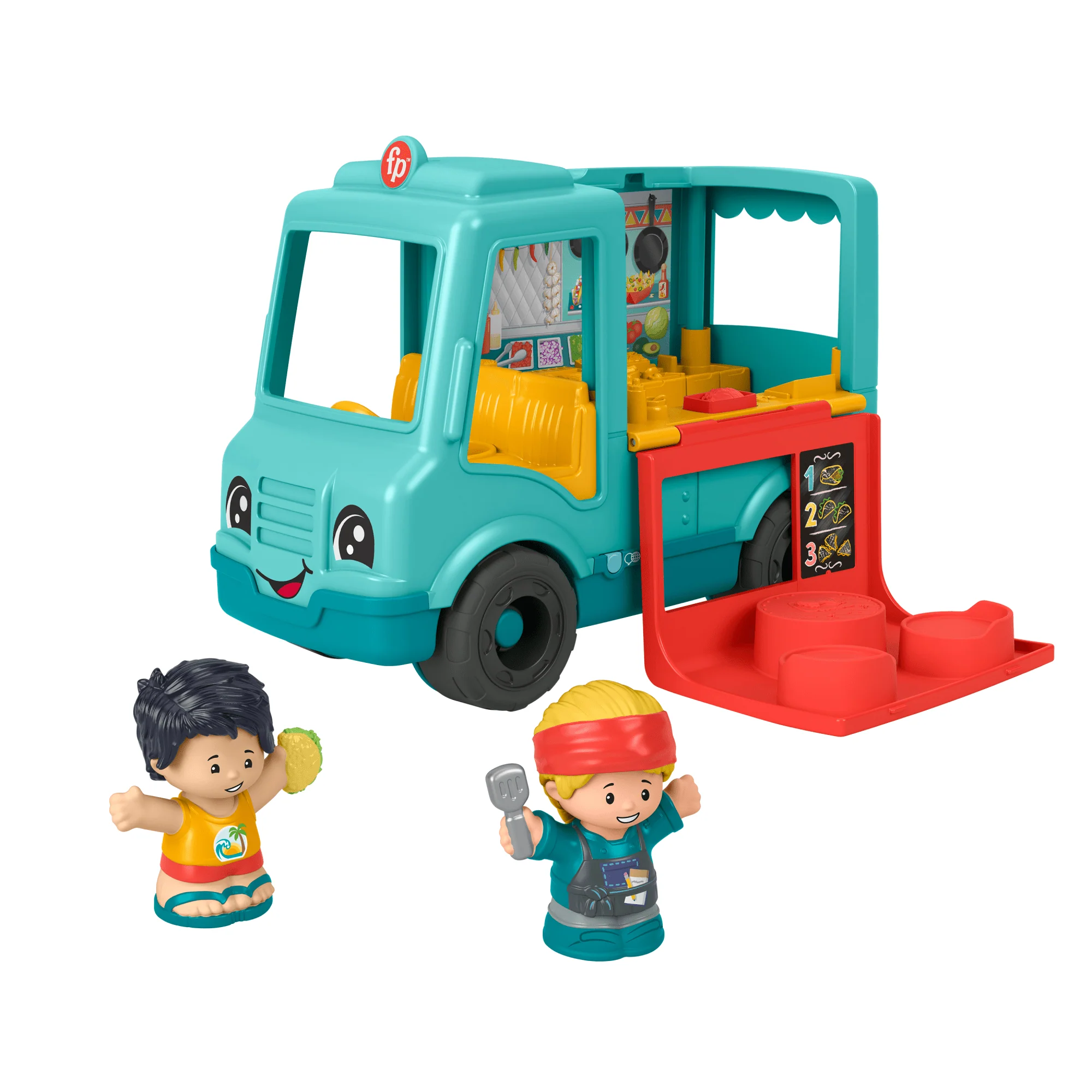 Fisher-Price Little People Serve It Up Food Truck Musical Toddler Toy Vehicle, Multilanguage Version