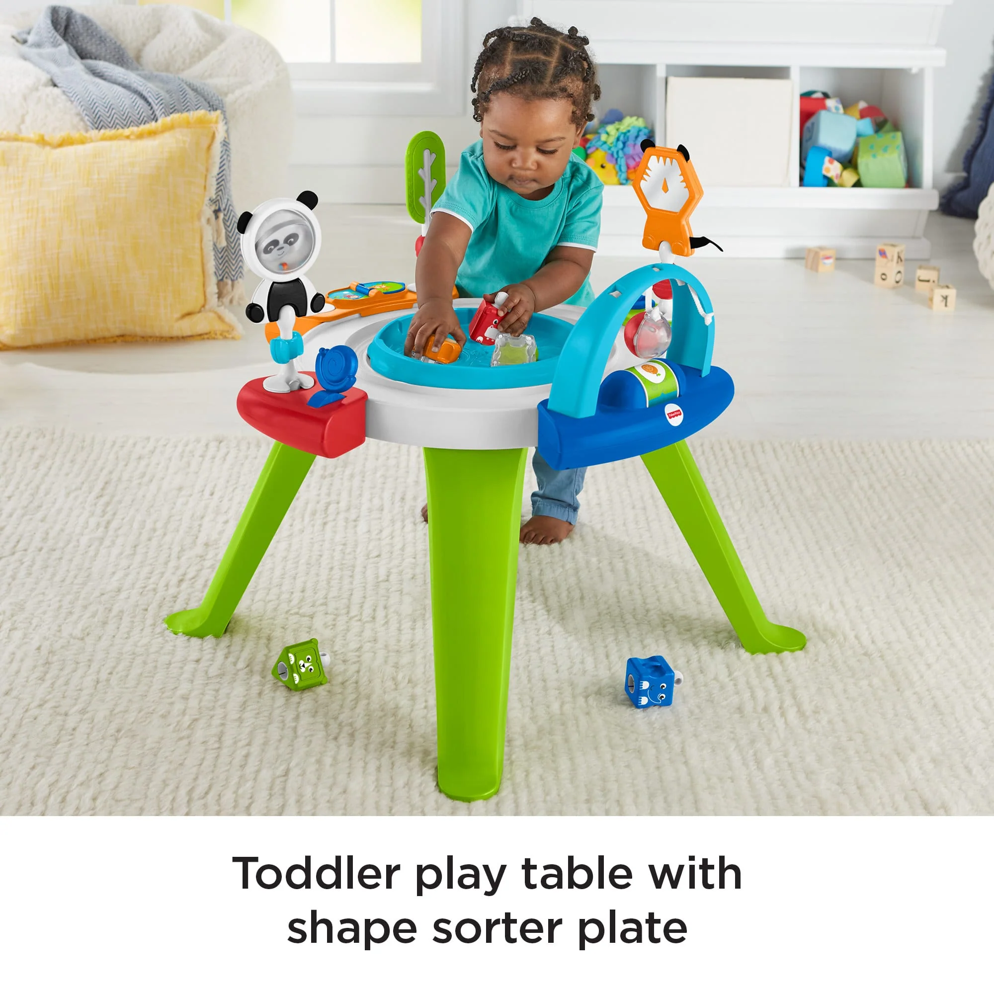 Fisher-Price 3-In-1 Spin & Sort Infant Activity Center And Toddler Play Table, Retro Roar