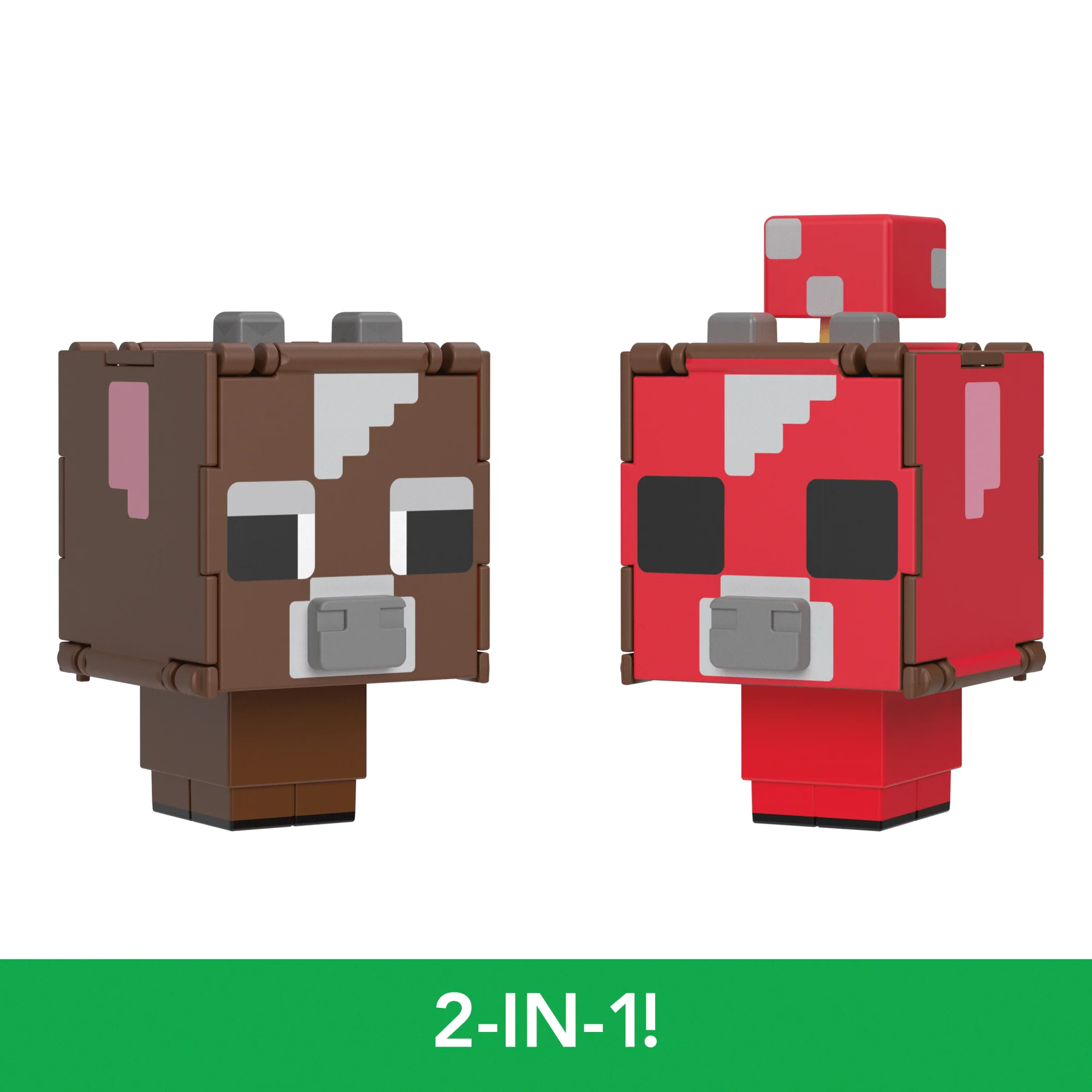 Minecraft Flippin�� Figs Figures Collection, 2-in-1 Fidget Play, 3.75-in Scale & Pixelated Design (Characters May Vary)