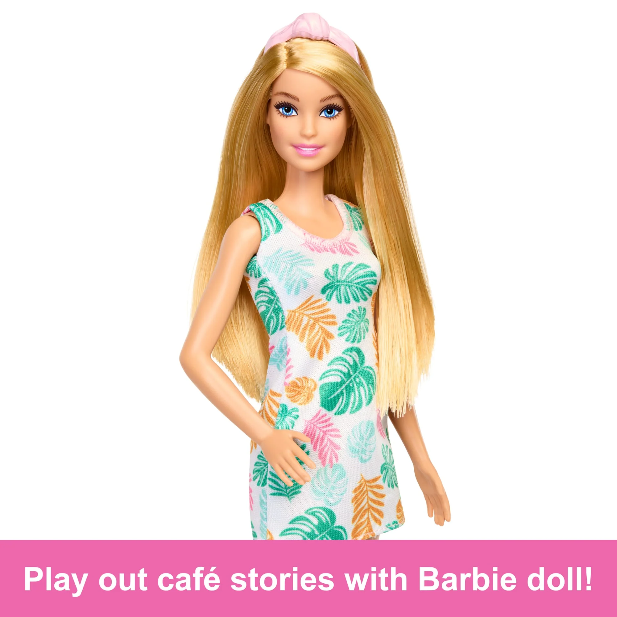 Barbie Cute ��n�� Cozy Caf�� Doll And Playset, 21 Accessories With Color Change Teapot