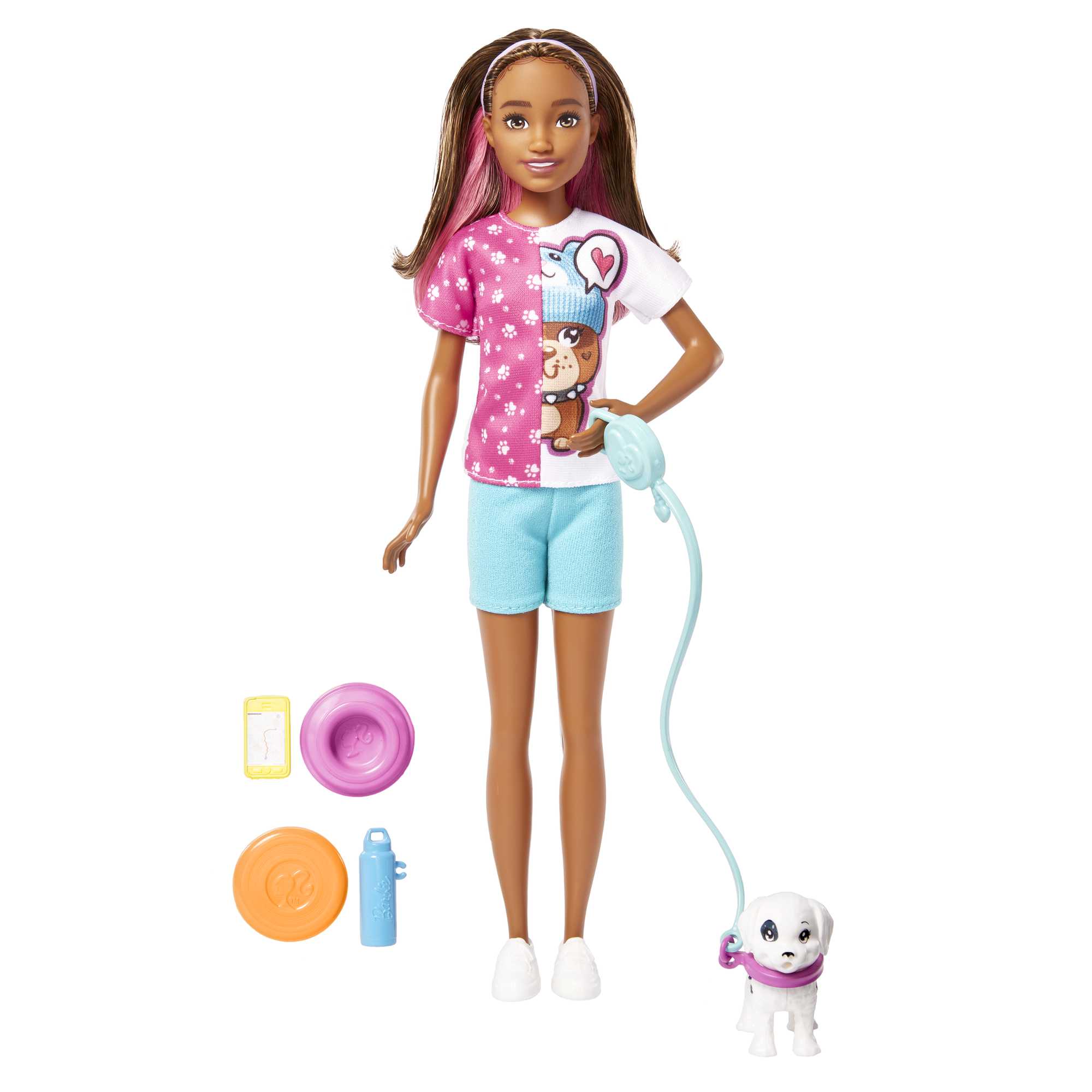 Barbie? Toys, Skipper? Doll and Dog Walker Set With Puppy and Accessories, First Jobs