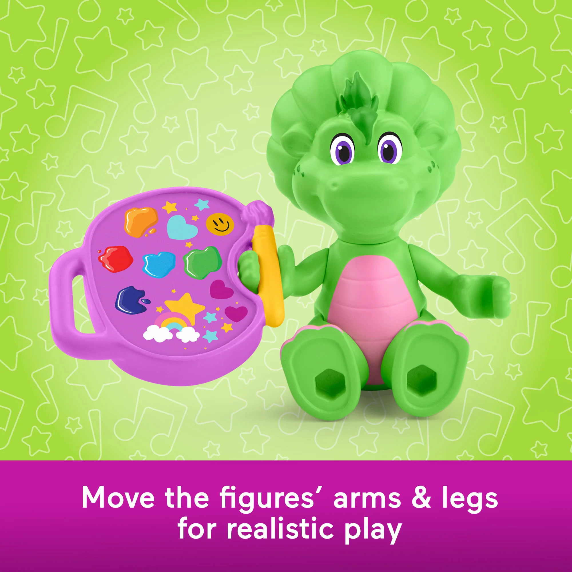 Fisher-Price Barney's World Barney's Friend Vivie & Baby Bop Figure Set For Kids, 3 Toys