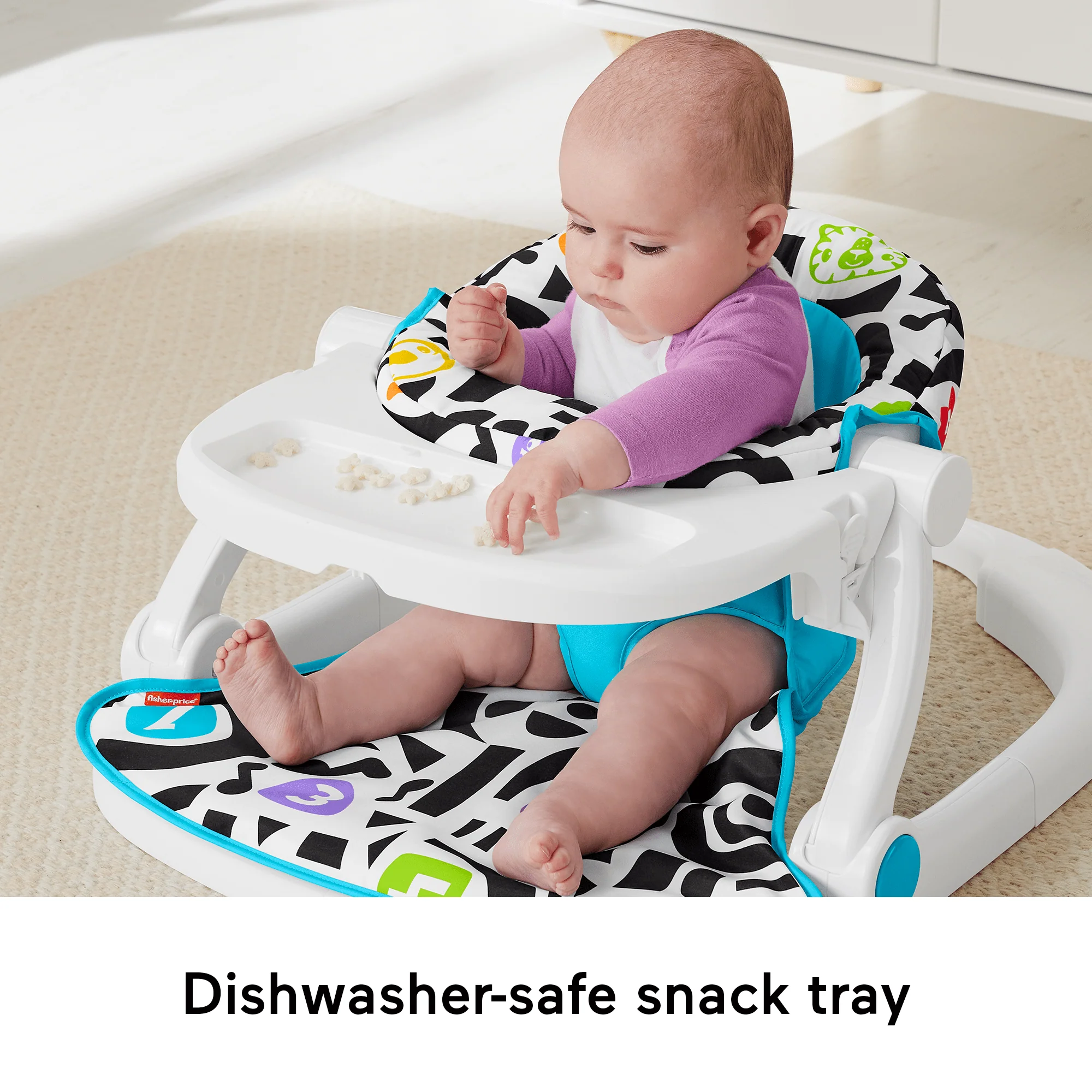 Fisher-Price Kick & Play Deluxe Sit-Me-Up Seat Portable Baby Chair With Piano Learning Toy