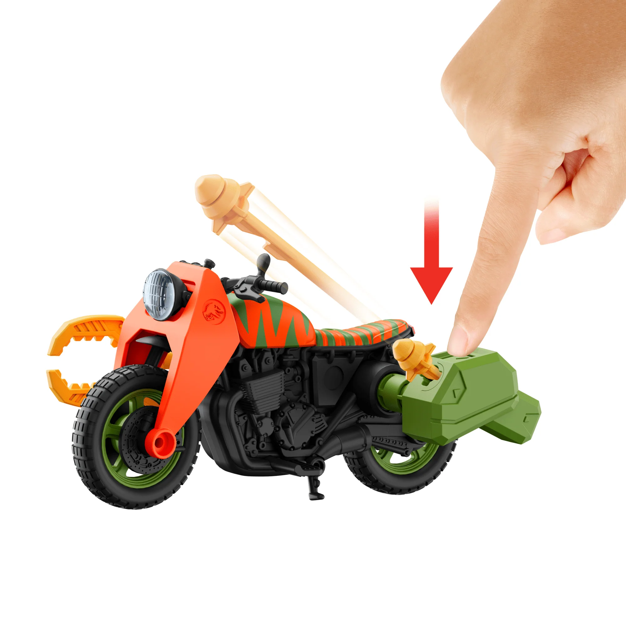 Jurassic Park ��93 Classic Dennis Nedry Action Figure, Motorcycle & Dinosaur Toy Set, 3.75-in Scale