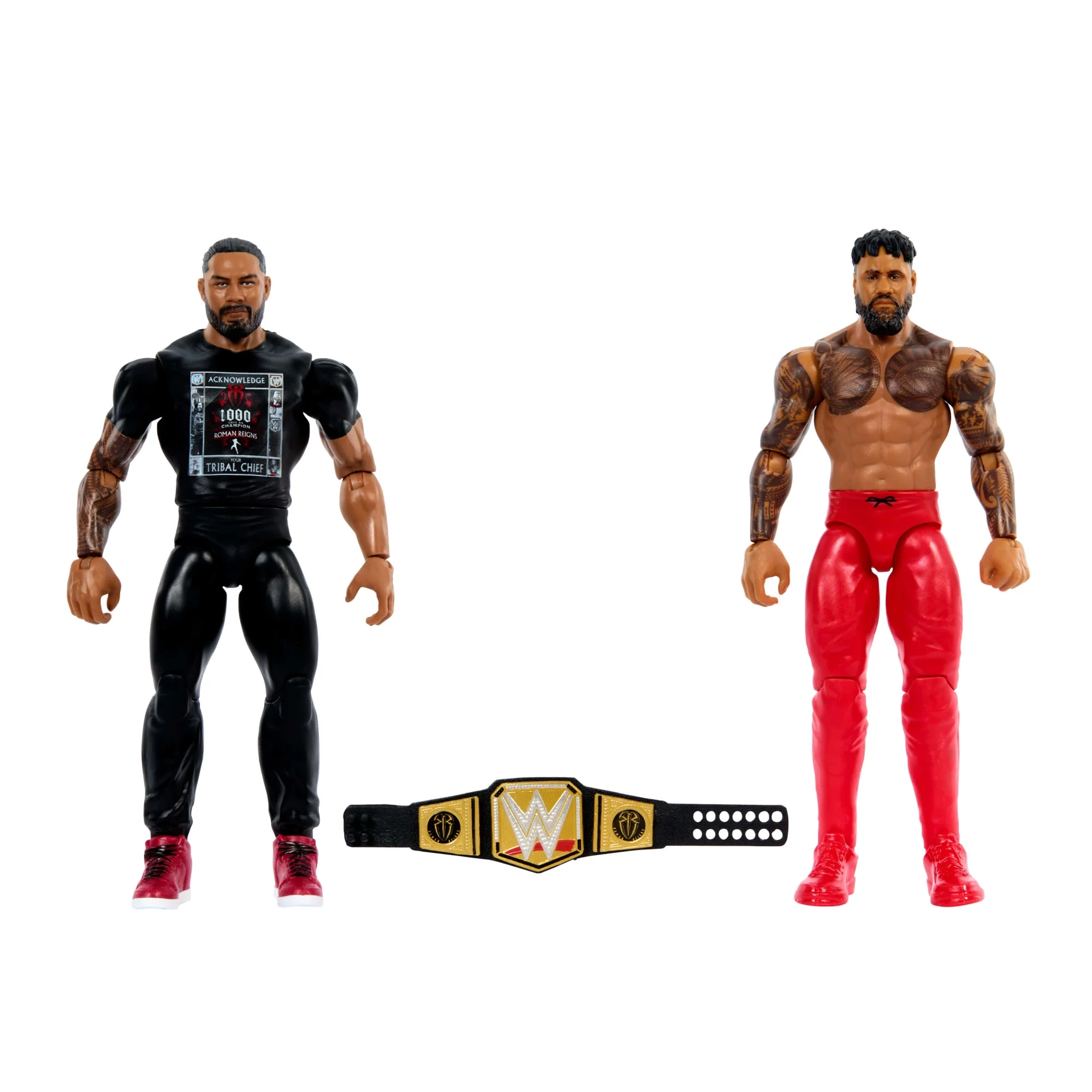WWE Main Event Championship Showdown Roman Reigns vs Jey Uso 2-Pack Figures & Accessory