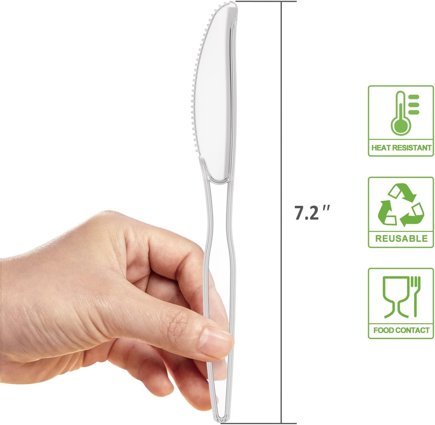 POSATE Clear Knives, Heavy-Duty Crystal (100 Knives)