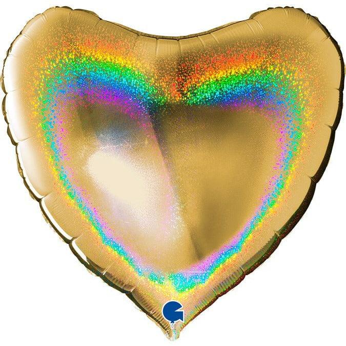 Grabo Gold Glitter Holographic 36in Foil Balloon