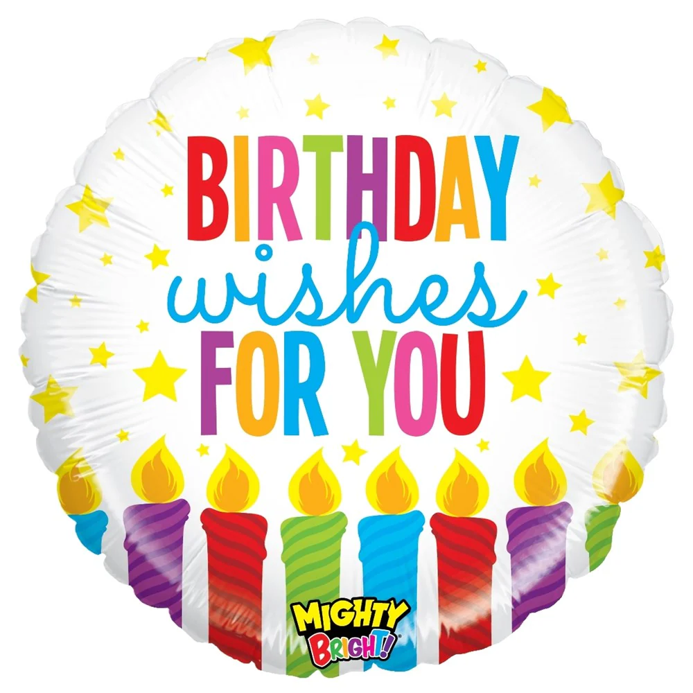 Betallic Mighty Birthday Wishes 21 inch Mighty Bright Balloon Packaged 1ct
