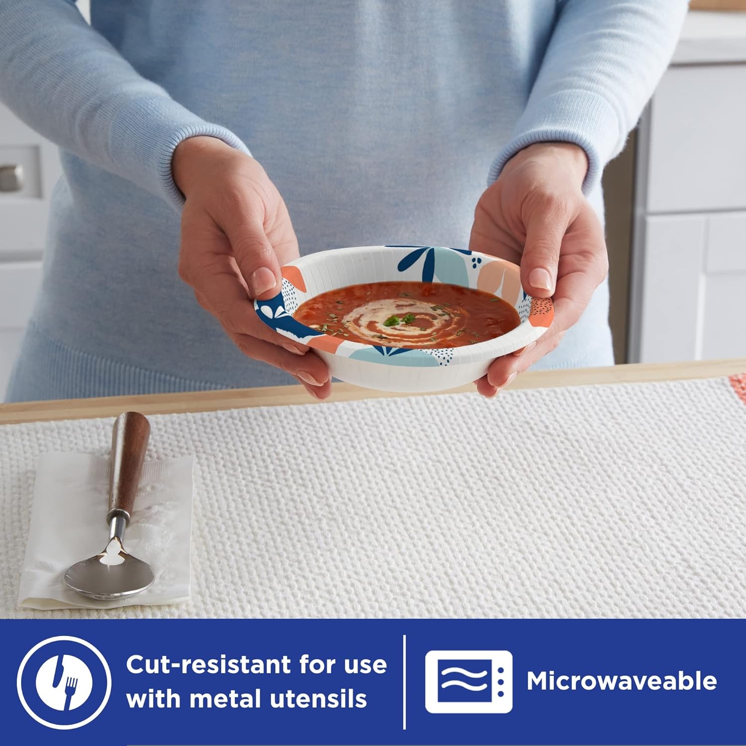 Dixie Small Paper Bowls, 10 Oz, 36 Count (Pack of 8), Microwave-Safe, Soak-Proof, Disposable Bowls Great For Snacks, Dessert, And Light Lunch Meals