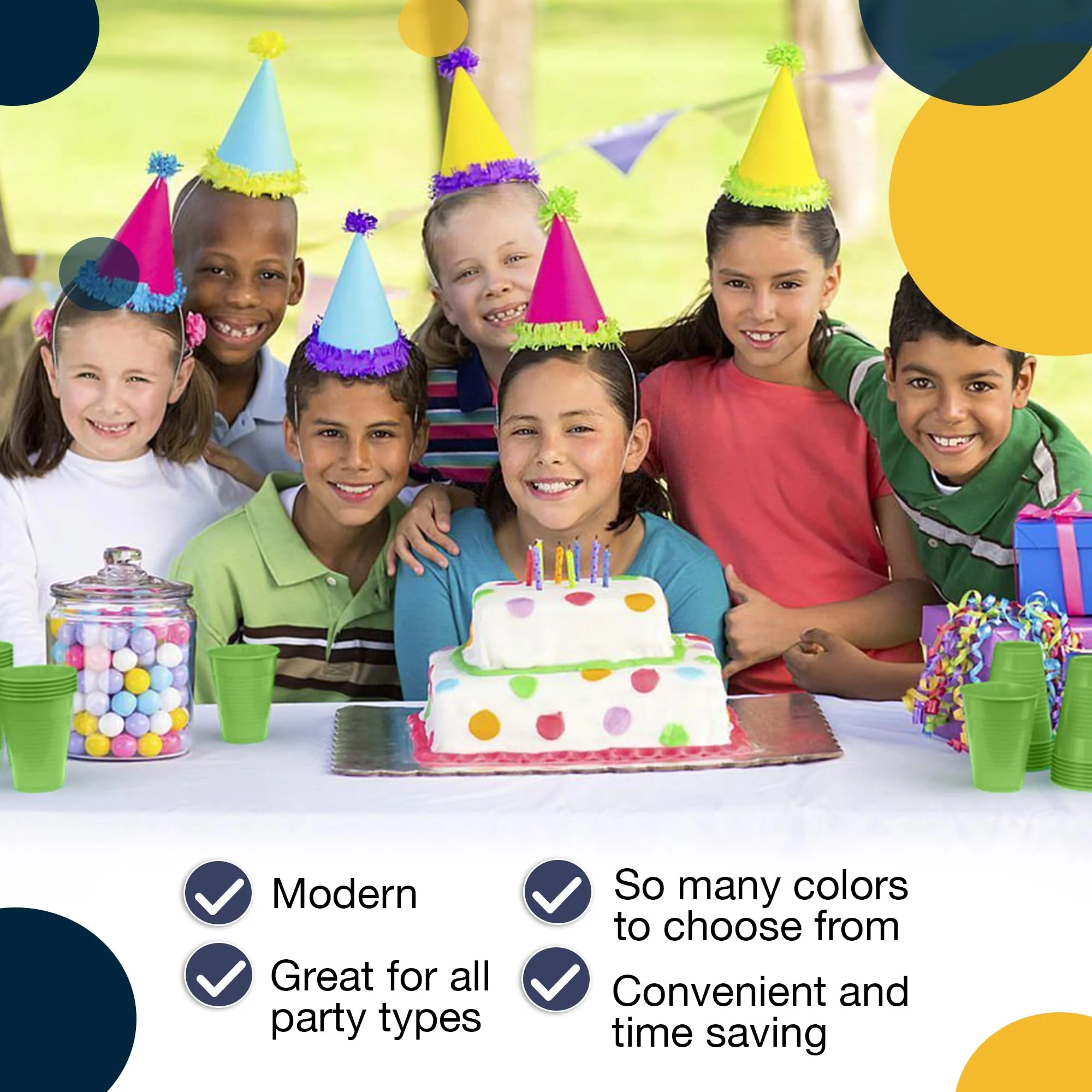 12 Oz. Lime Green Plastic Cups | 50 Count