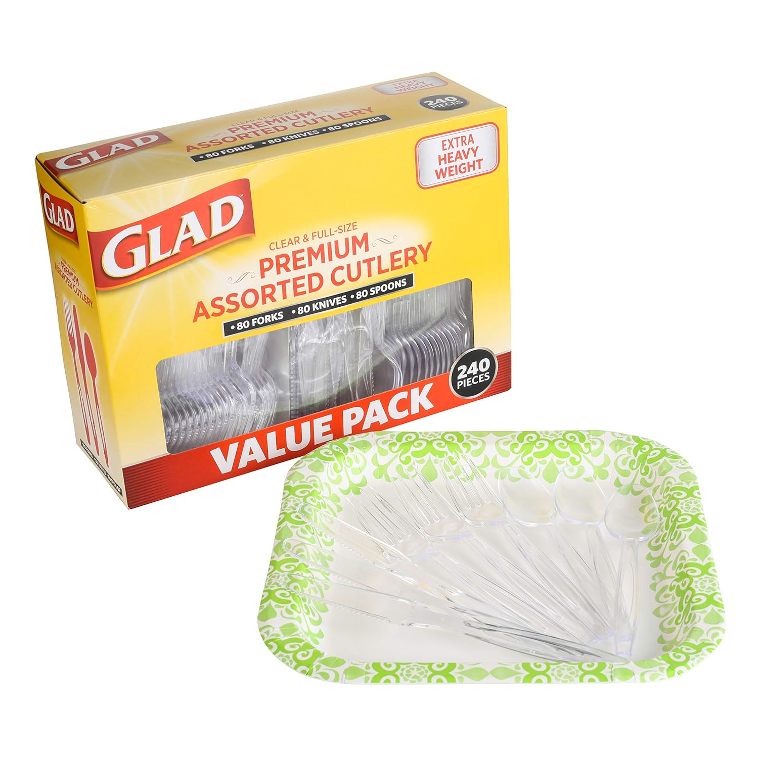 Glad, 240 Count (Pack of 1), Clear Assorted Cutlery