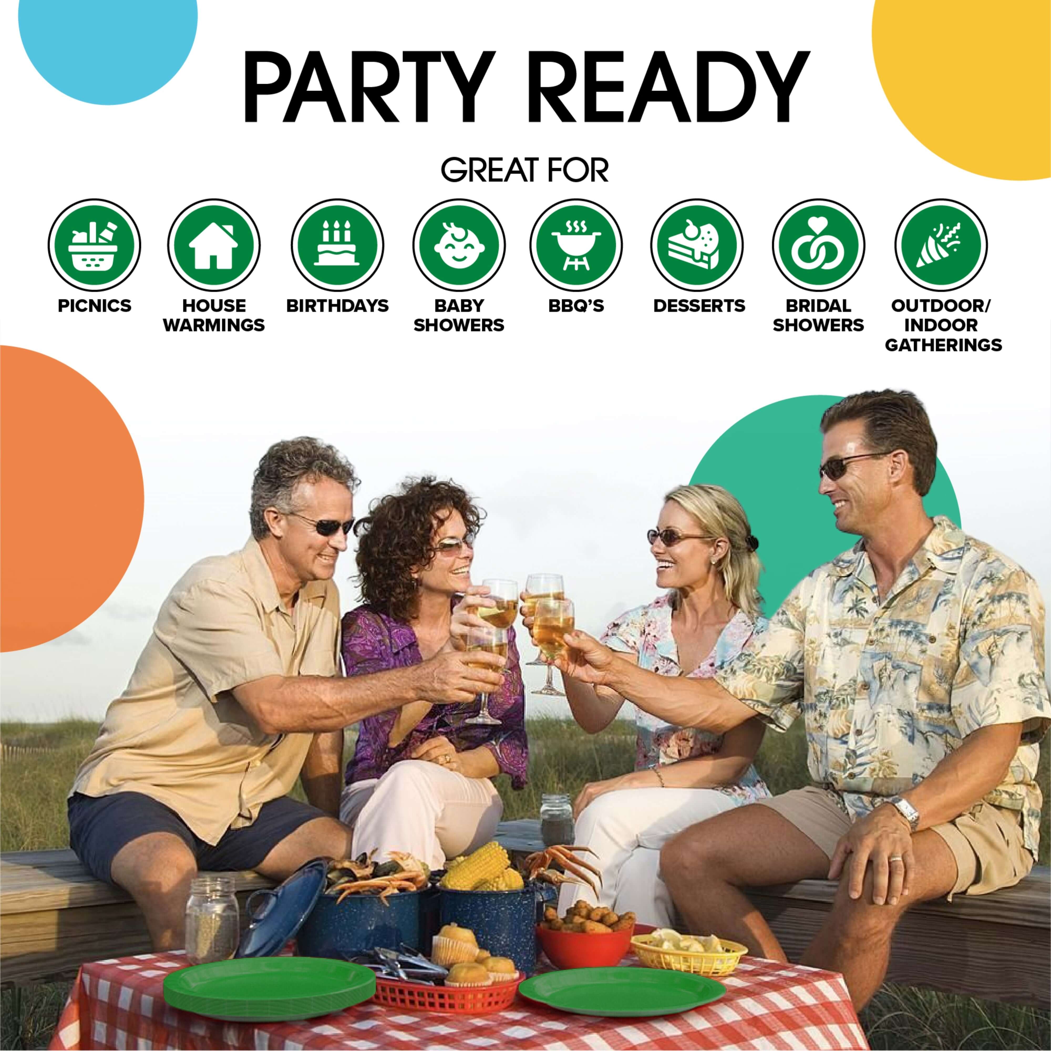 9 In. Emerald Green Paper Plates - 50 Ct.