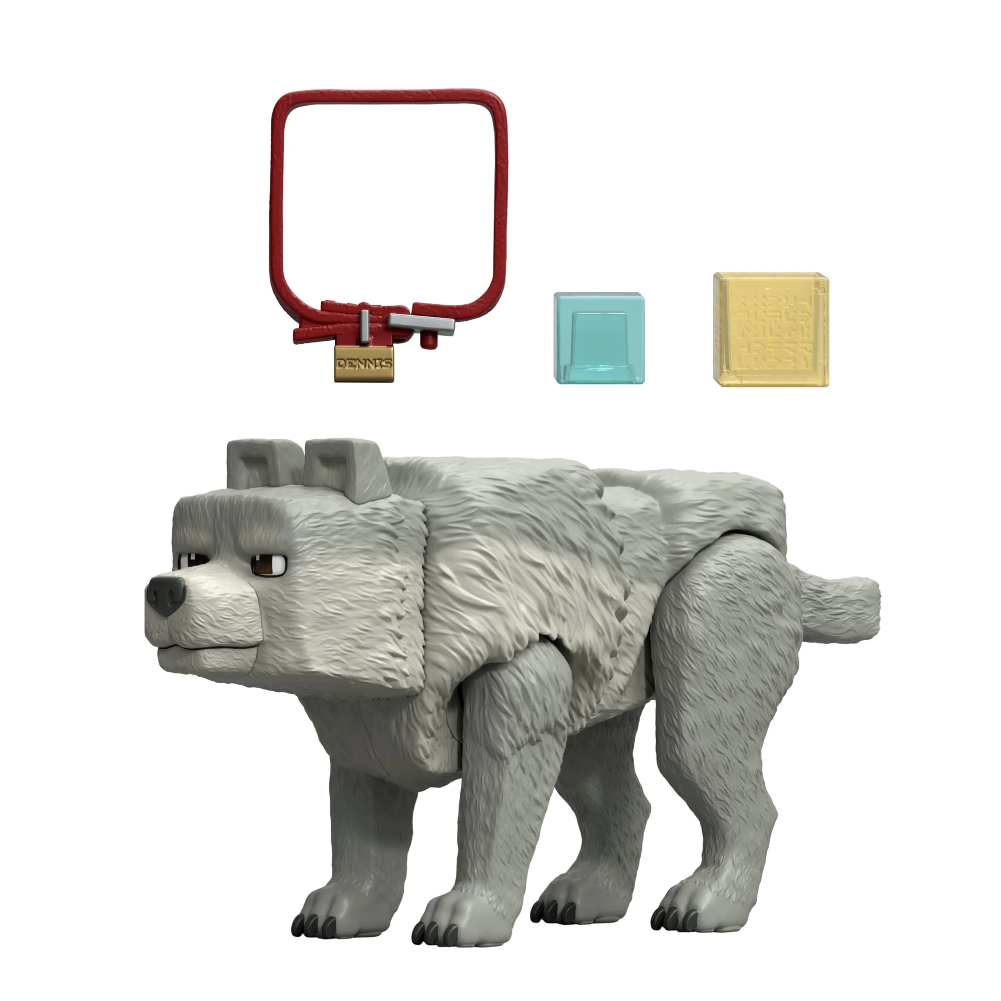 Minecraft Dennis The Wolf Action Figure & Accessories, 3.25-inch Toy Set inspired By A Minecraft Movie