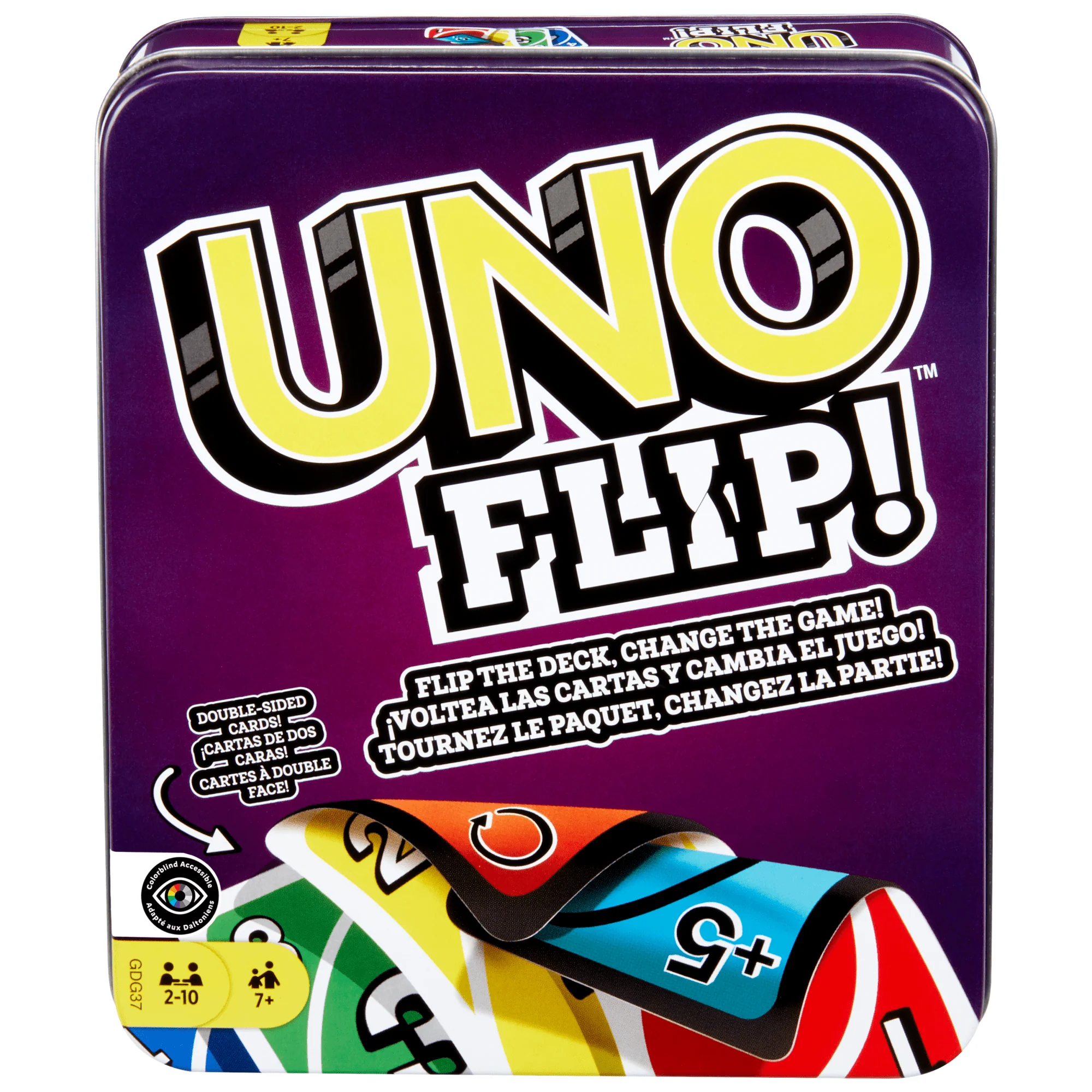 UNO Flip! Card Game For Kids, Adults & Family Night in Collectible Storage Tin
