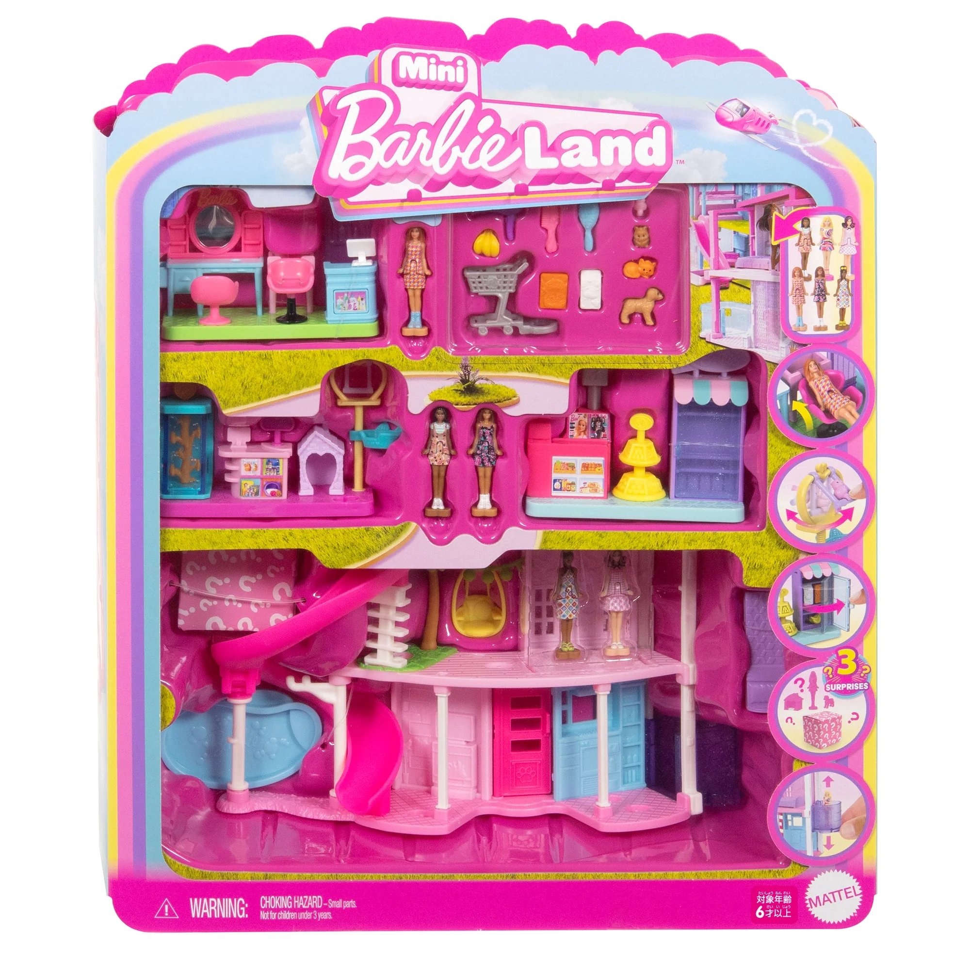 Barbie Mini Barbie Land Doll House Playsets With 1.5-Inch Doll, Furniture & Accessories