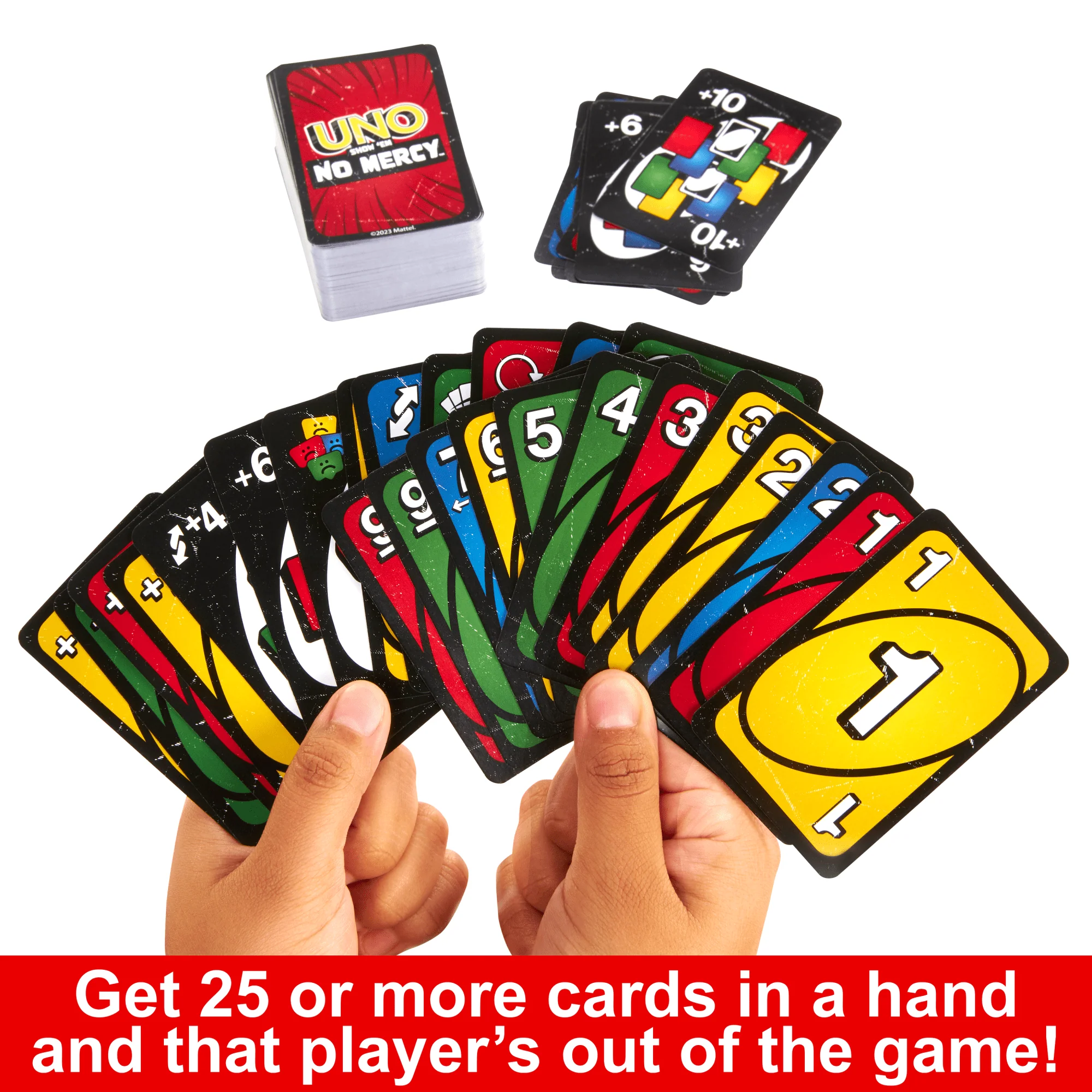 UNO Show ��Em No Mercy Card Game in Storage & Travel Tin For Kids, Adults & Family Nights & Parties