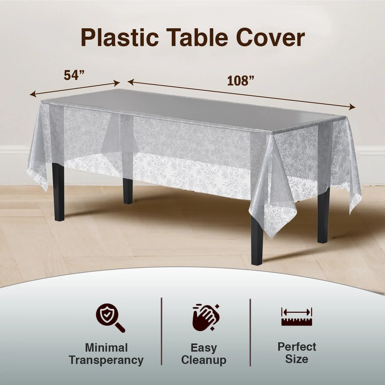 Silver Floral Table Cover