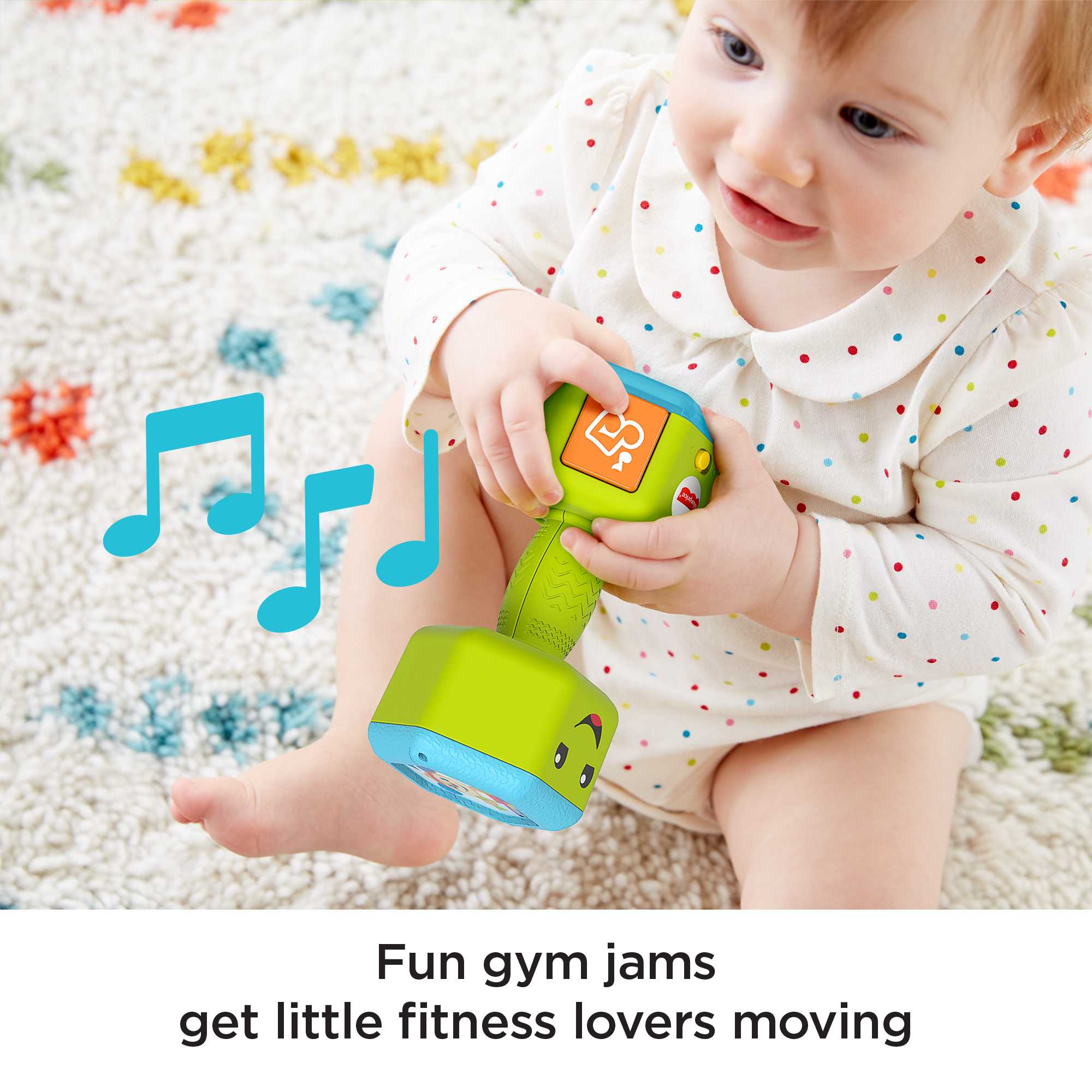 Fisher-Price Laugh & Learn Countin�� Reps Dumbbell Musical Rattle Toy For Infant & Toddler