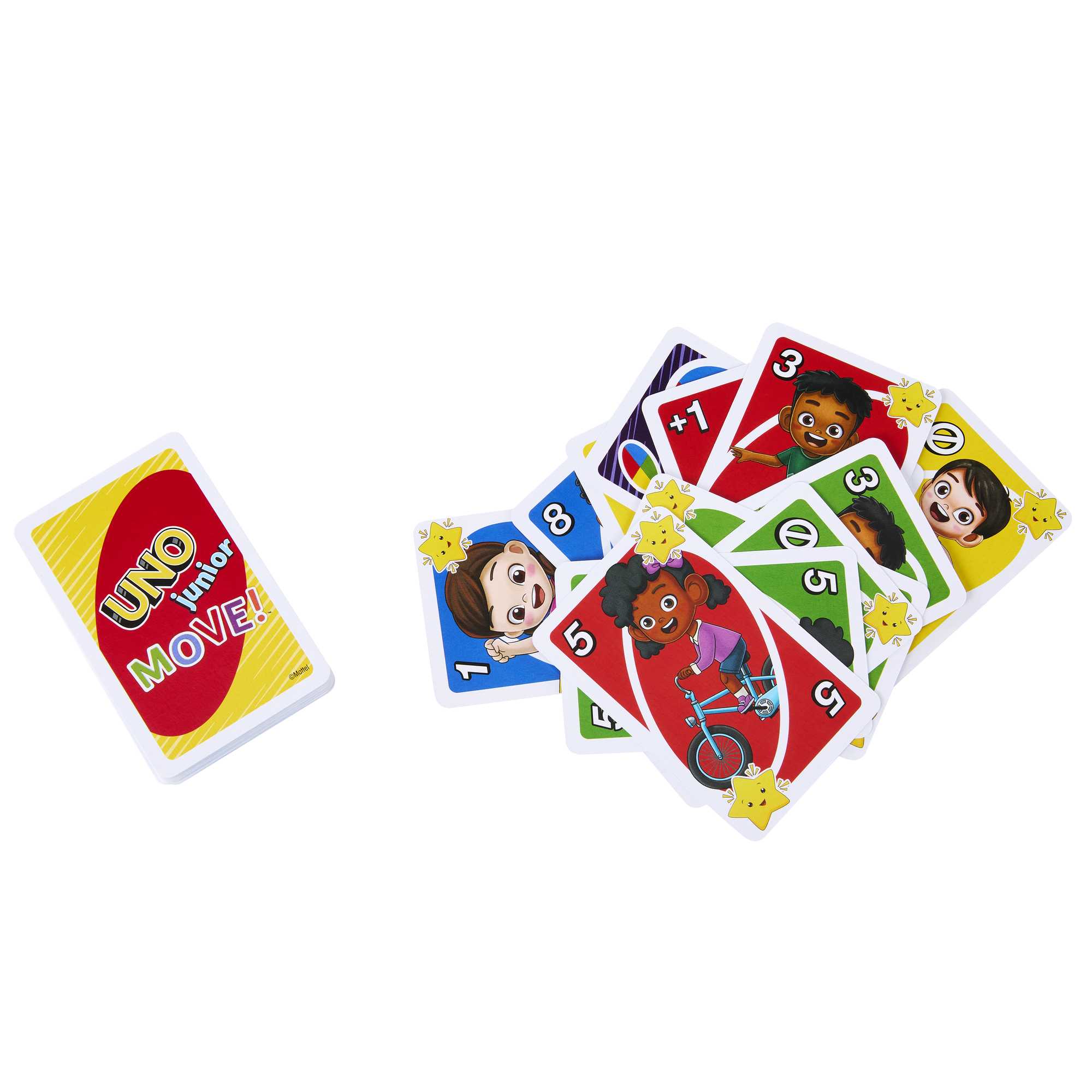 UNO Junior Move! Card Game For Kids With Active Play, Simple Rules, 3 Levels Of Play And Matching