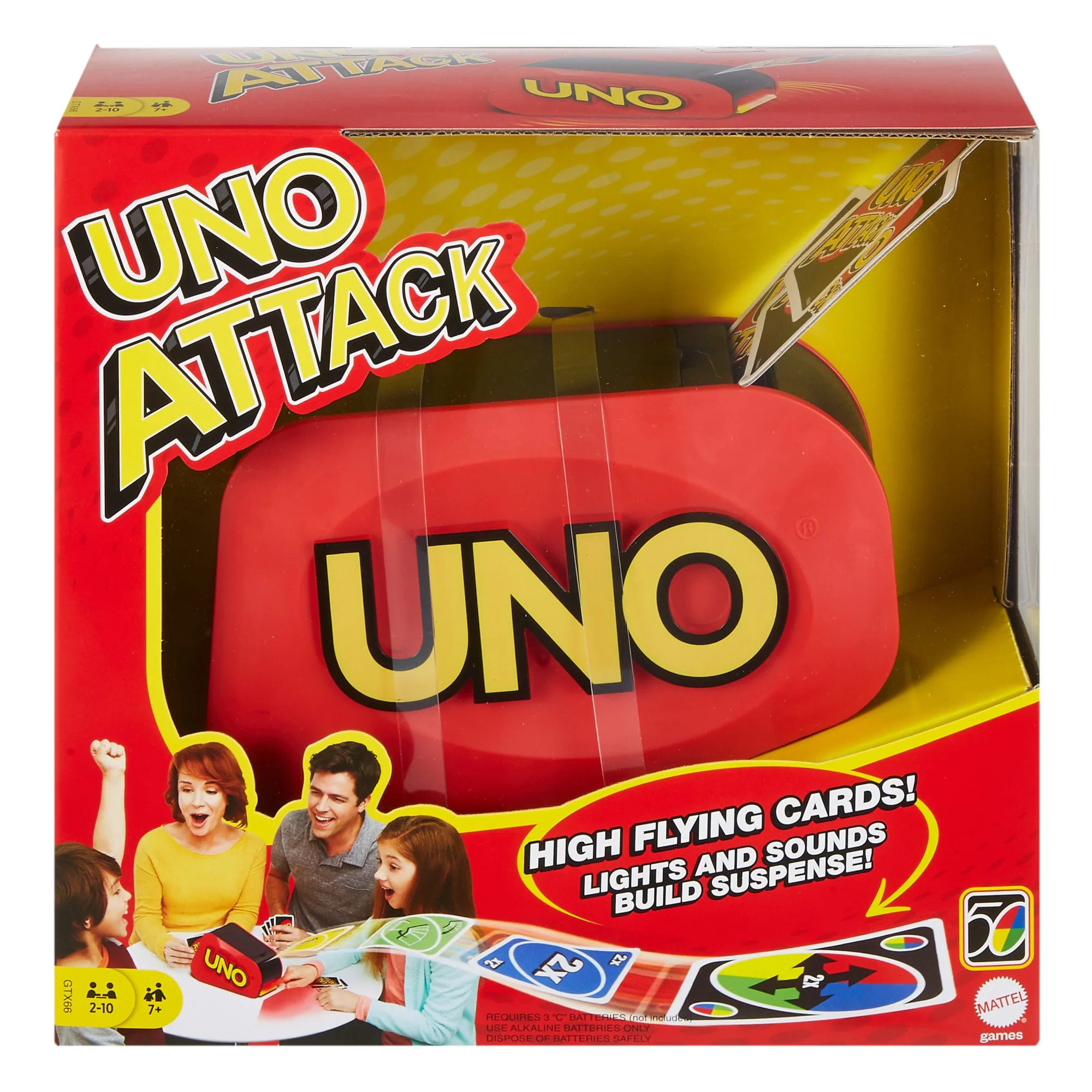 UNO Attack Card Game, Gifts For Kids And Family Night, Card Launcher
