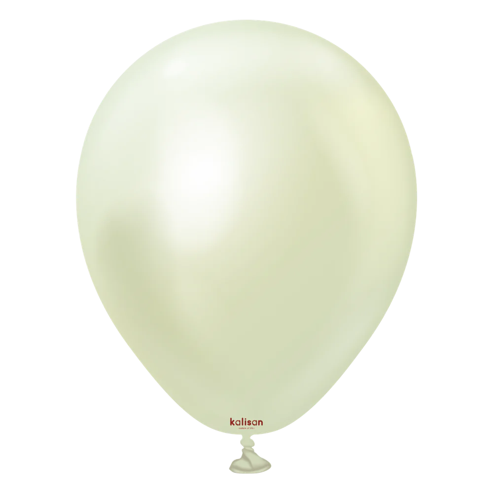 5 inch Kalisan Mirror Green Gold Latex Balloons 100ct
