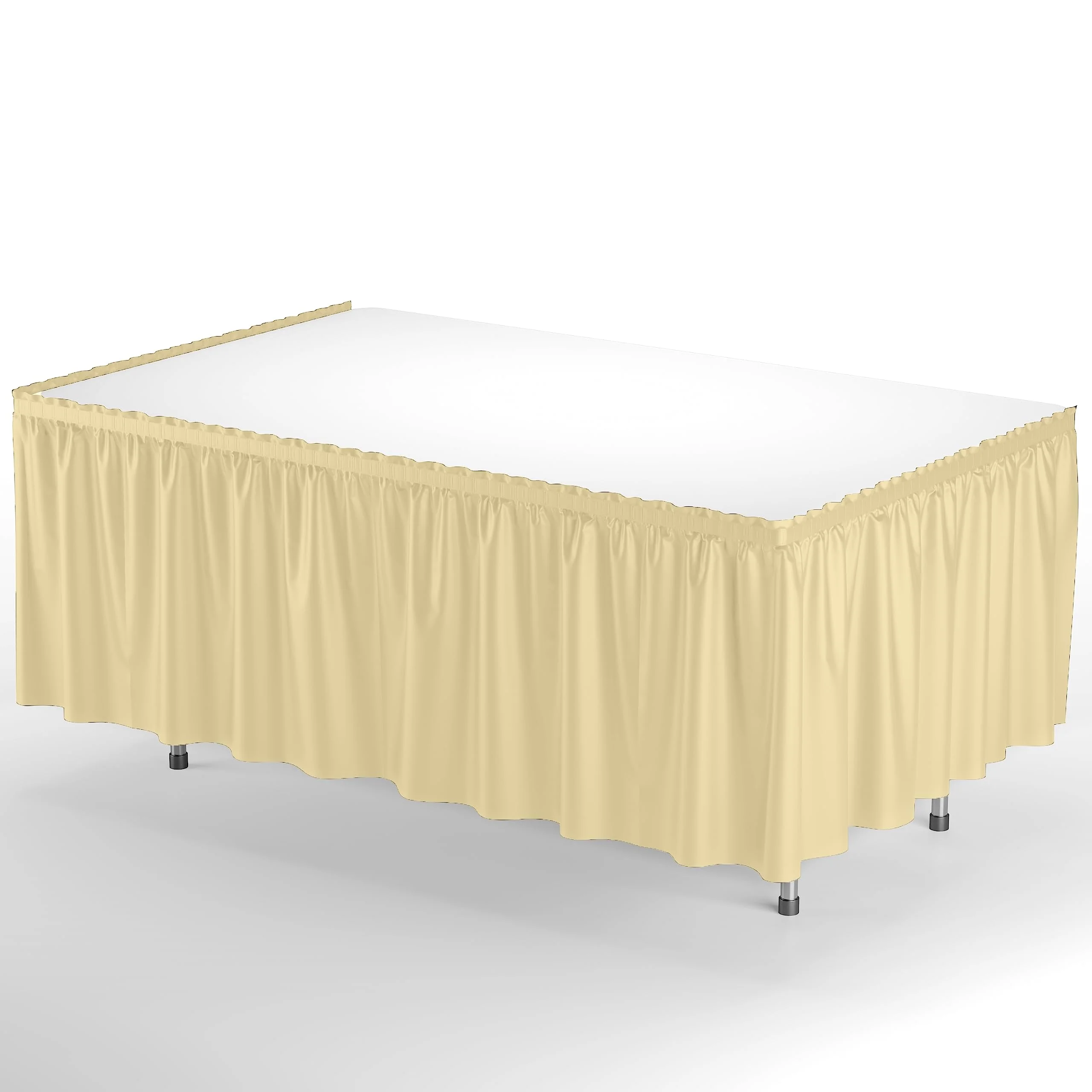 Light Yellow Plastic Table Skirt