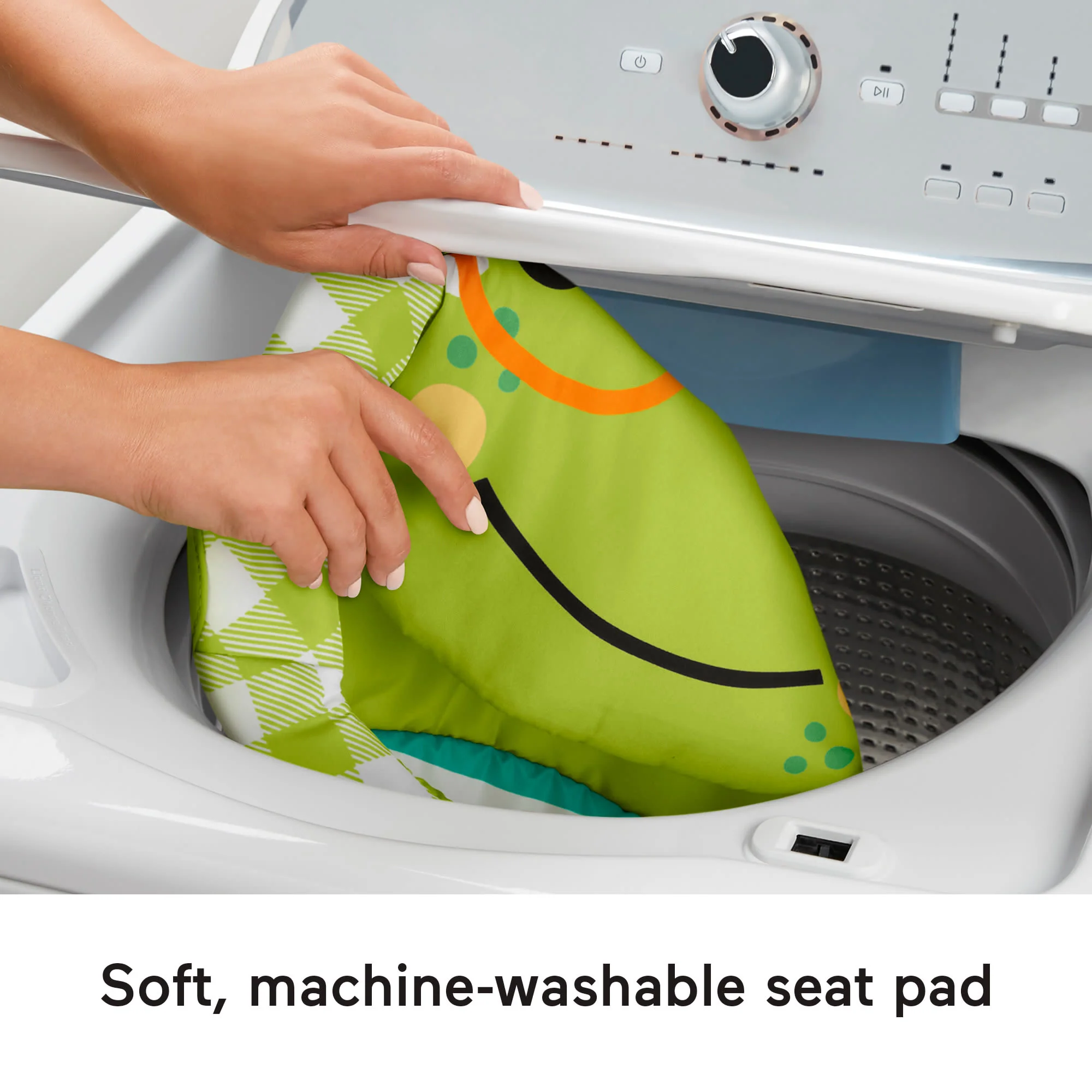 Fisher-Price Sit-Me-Up Portable Baby Seat With 2 Linkable Toys, Citrus Frog