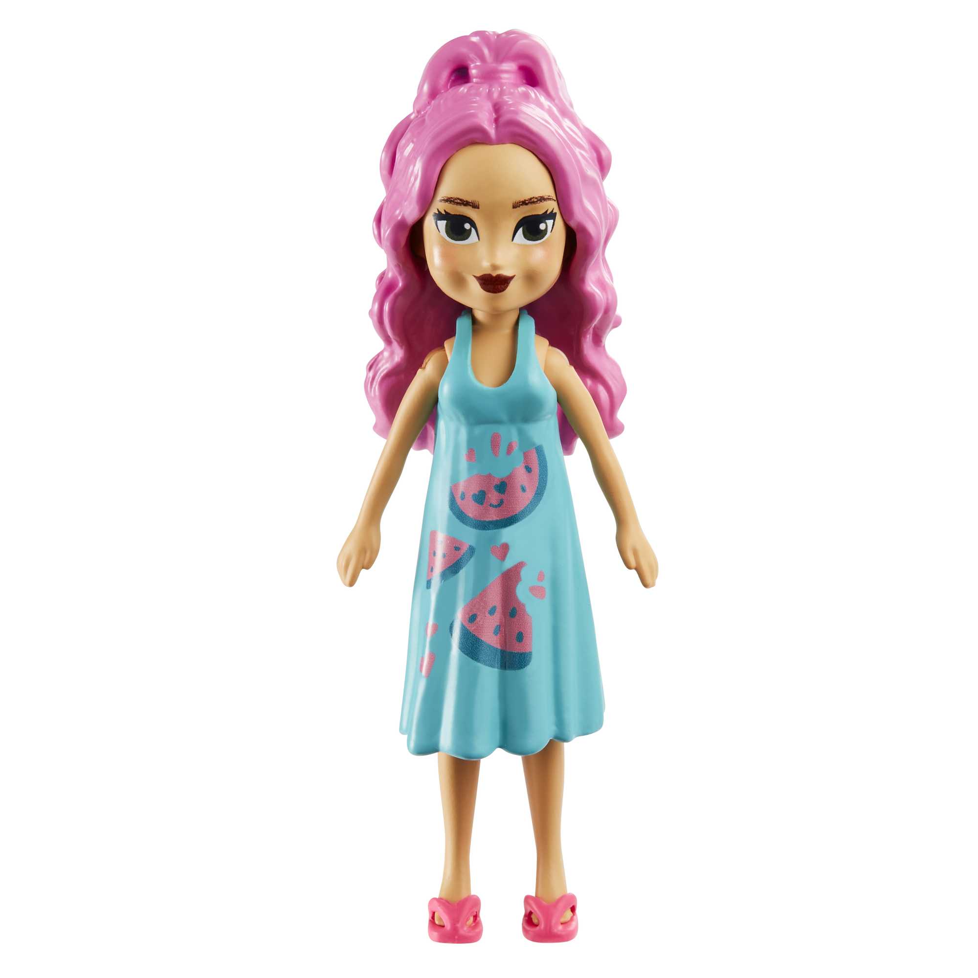 Polly Pocket 2 Dolls And 25 Accessories, Watermelon-Scented Fruity Pool Fun Fashion Pack