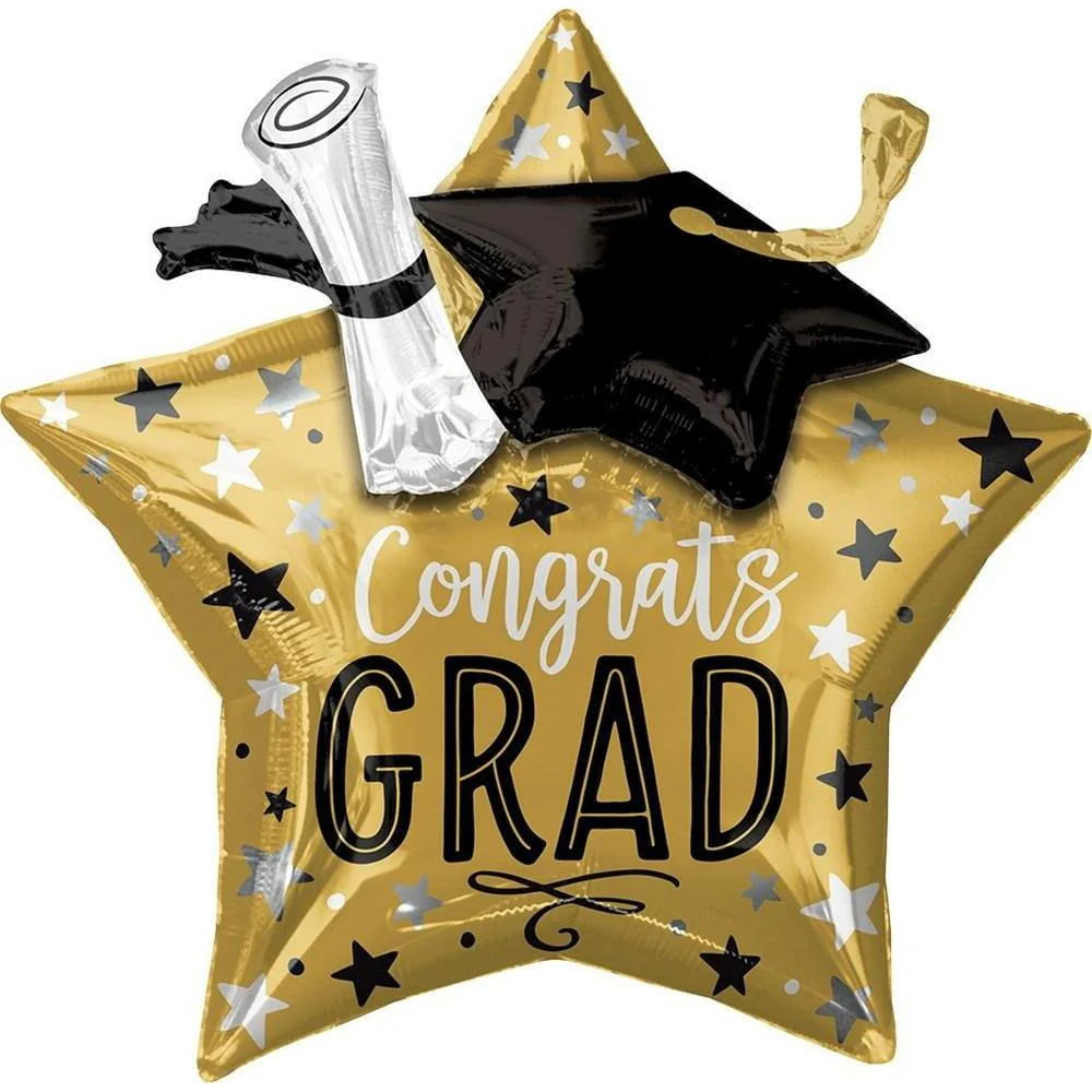 Anagram Grad Star Cap 28 inch Foil Balloon 1ct