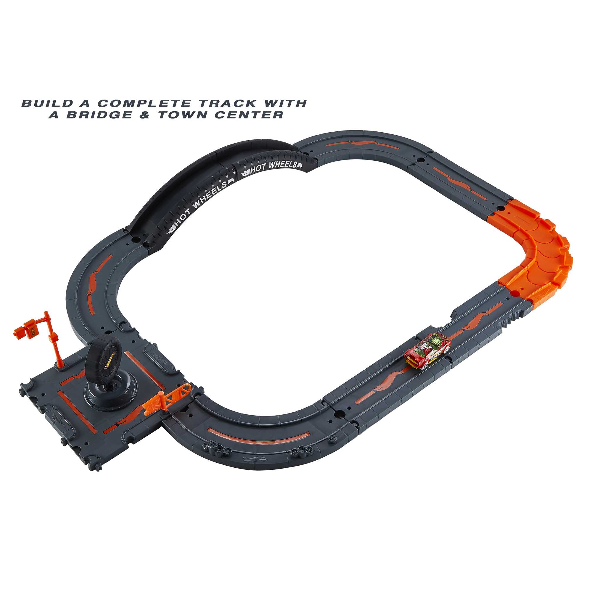 Hot Wheels City Track Pack, 10-Piece Set, With 1 Car, Gift For Kids 4 Years & Older