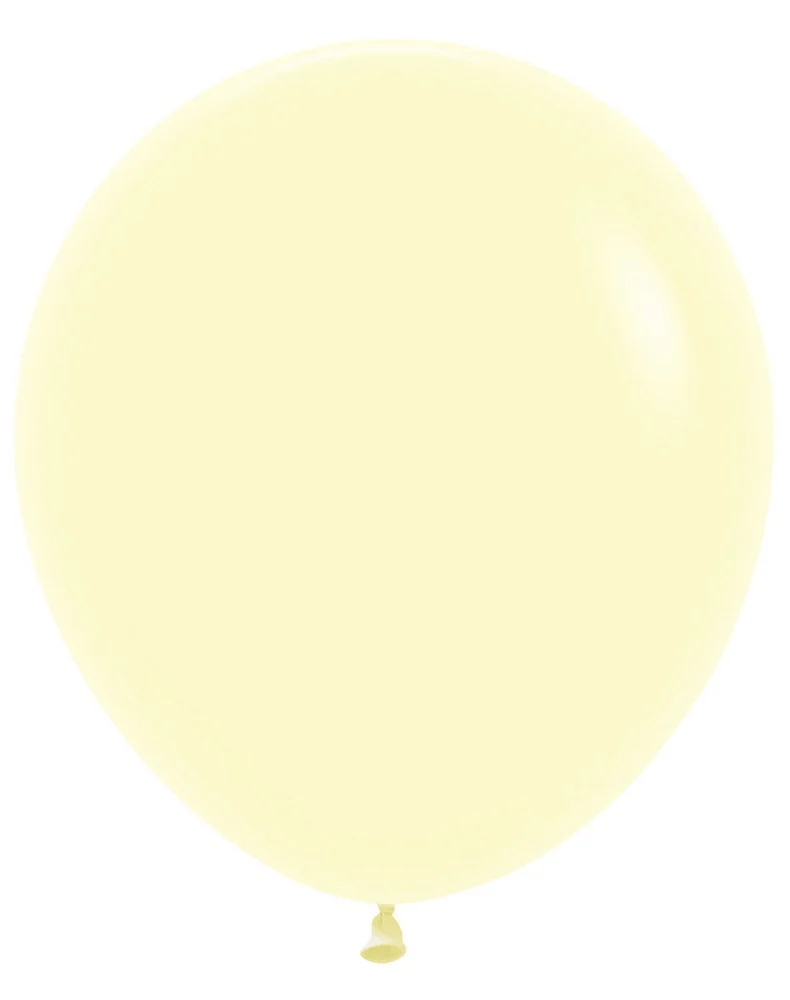 18 inch Sempertex Pastel Matte Yellow Latex Balloons 25ct