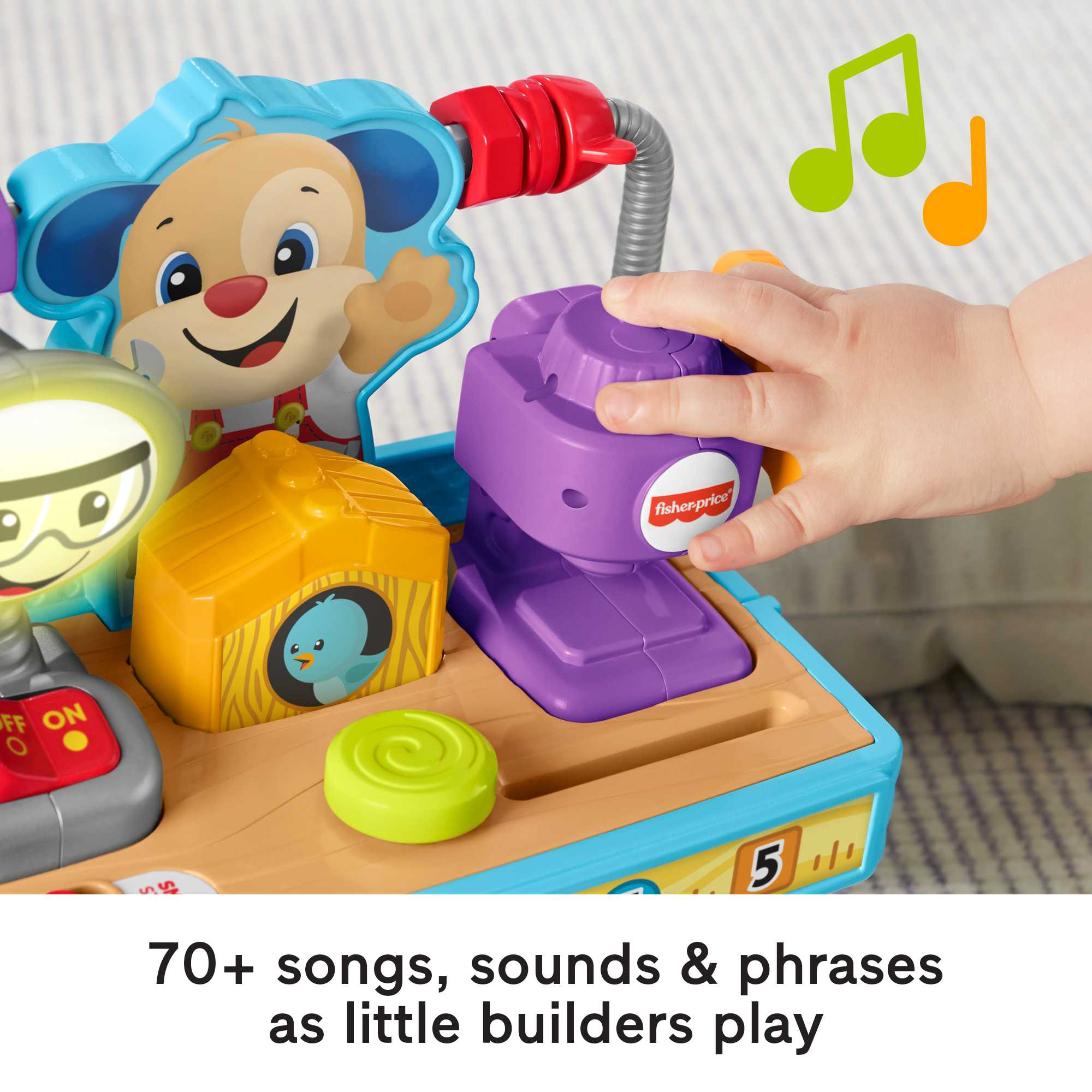 Fisher-Price Laugh & Learn Busy Learning Tool Bench Pretend Construction Toy For Infant & Toddler