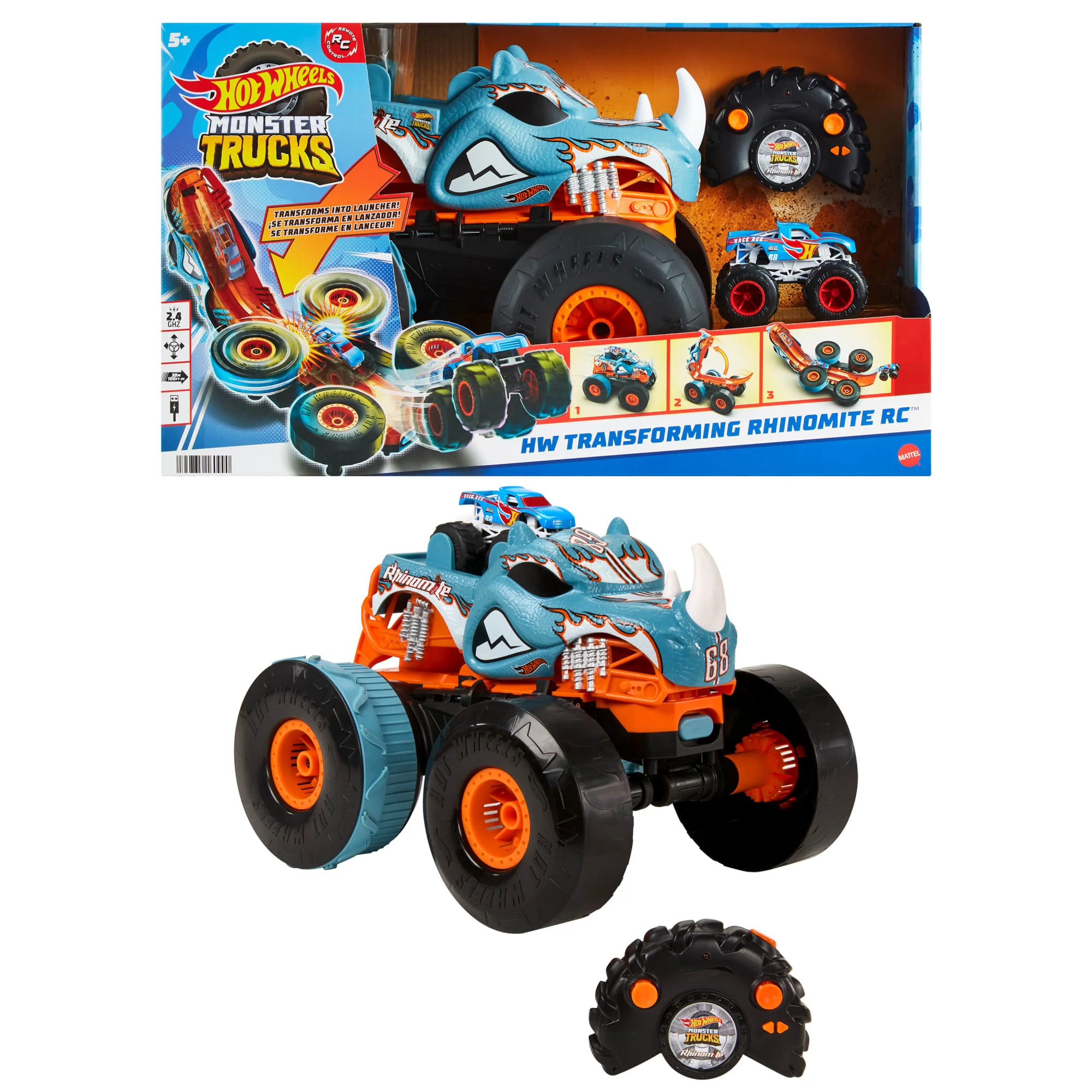 Hot?Wheels-Rhinomite Transformable Radiocommand�� 1/12 Race Ace 1/64