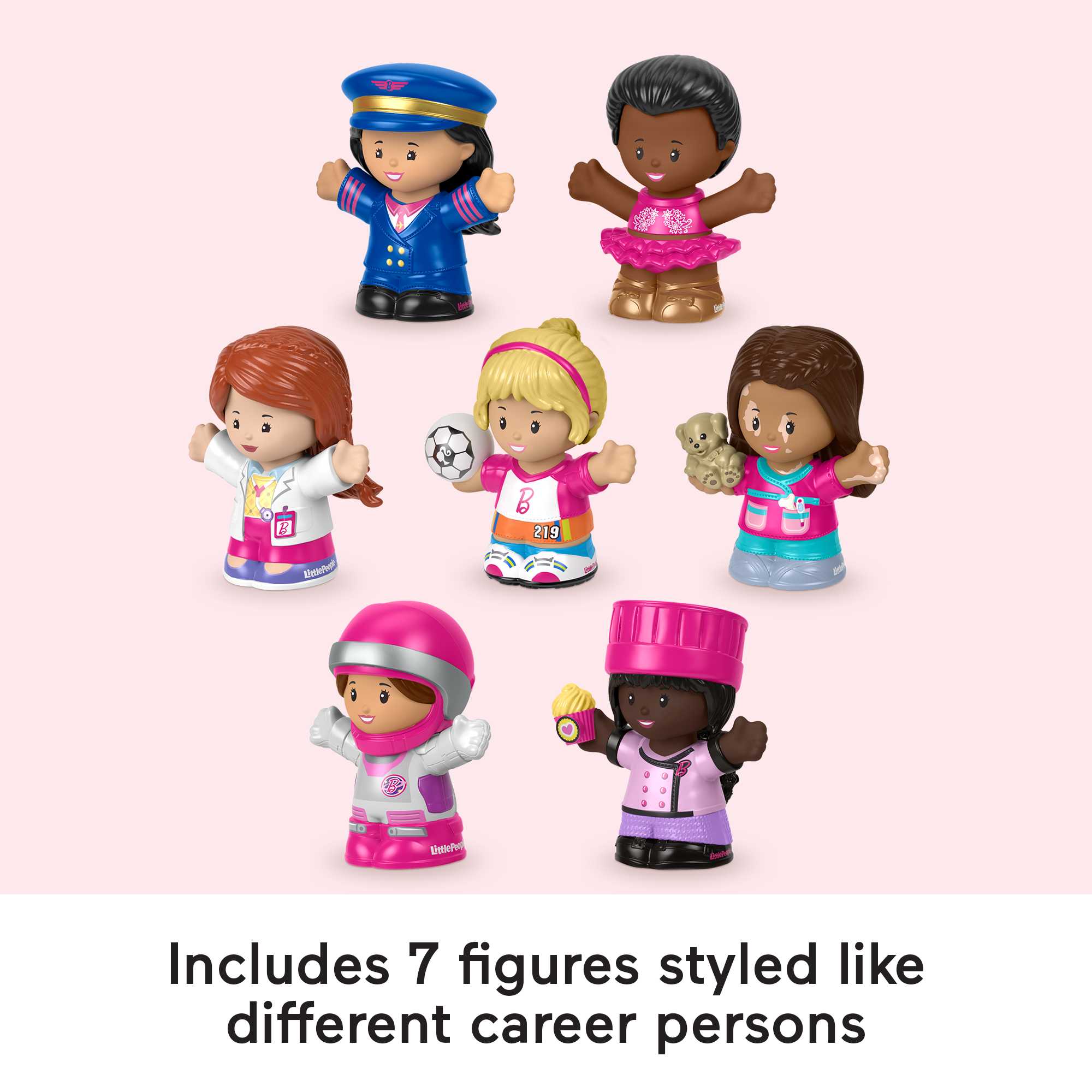Fisher-Price Little People Barbie You Can Be Anything Figure Pack, 7-Piece Toddler Toy