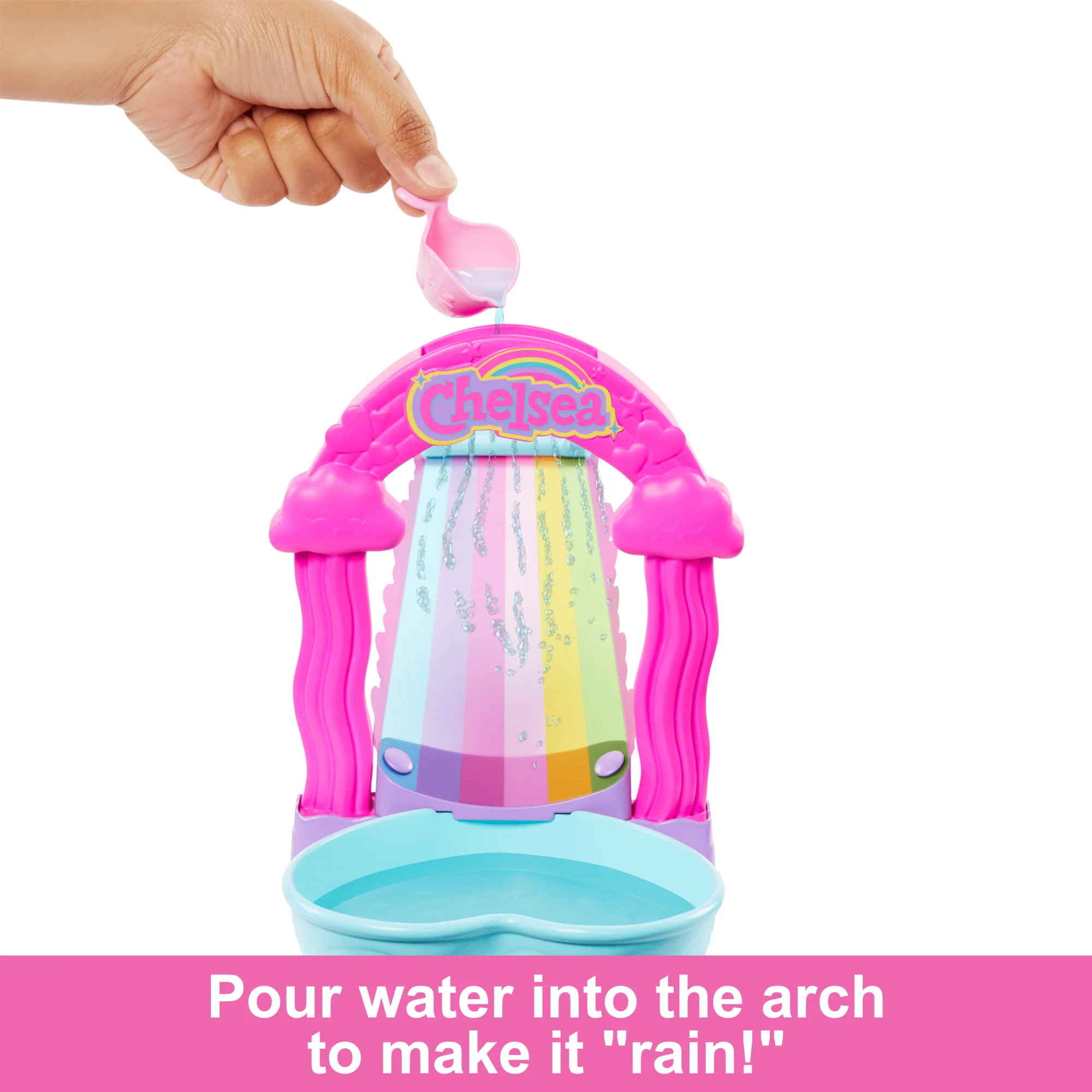 Barbie Chelsea Rainbow ��Raining�� Water Slide Toy Playset With Doll, Pup, & Accessories