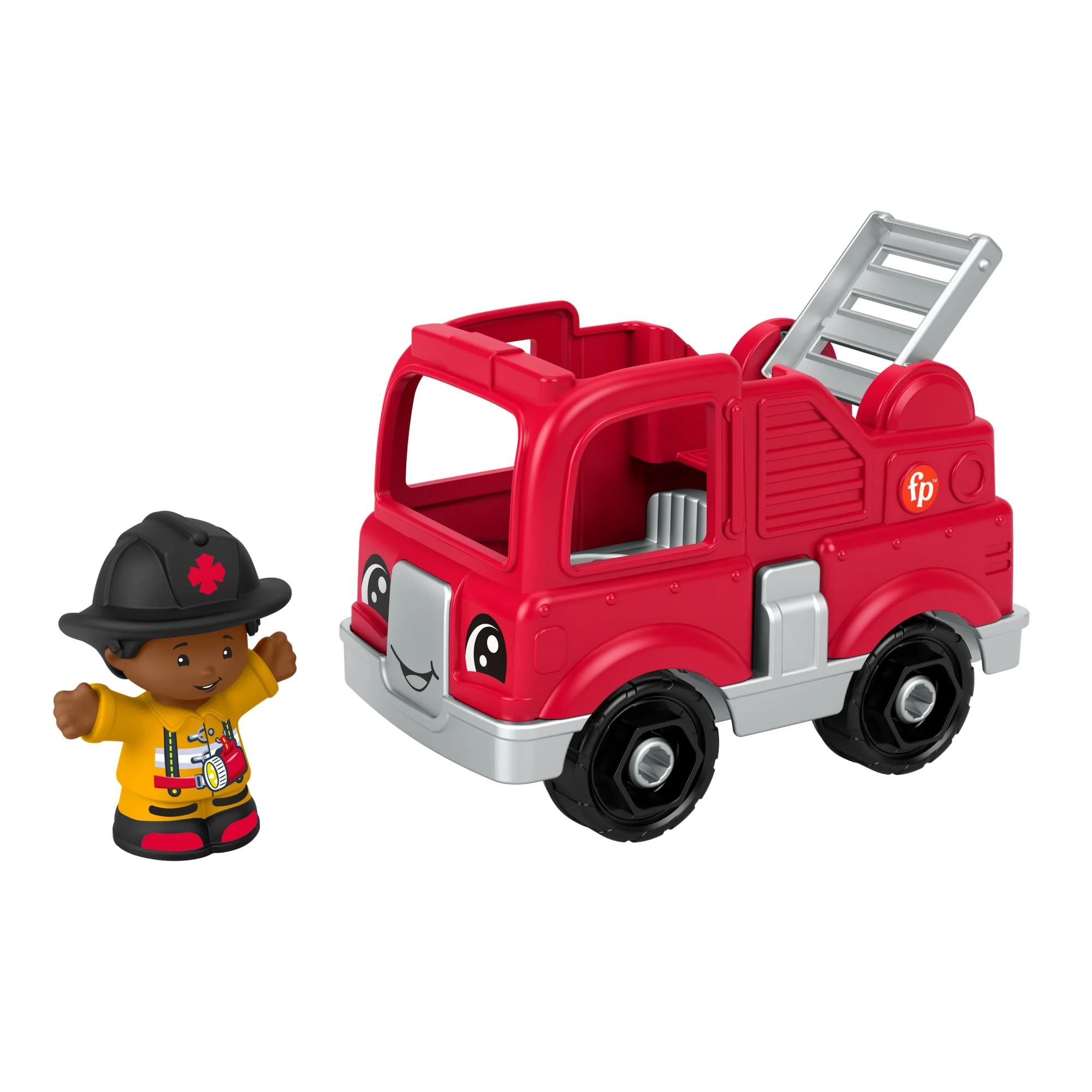 Fisher-Price Little People Toy Firetruck & Firefighter Figure Set For Toddlers, 2 Pieces